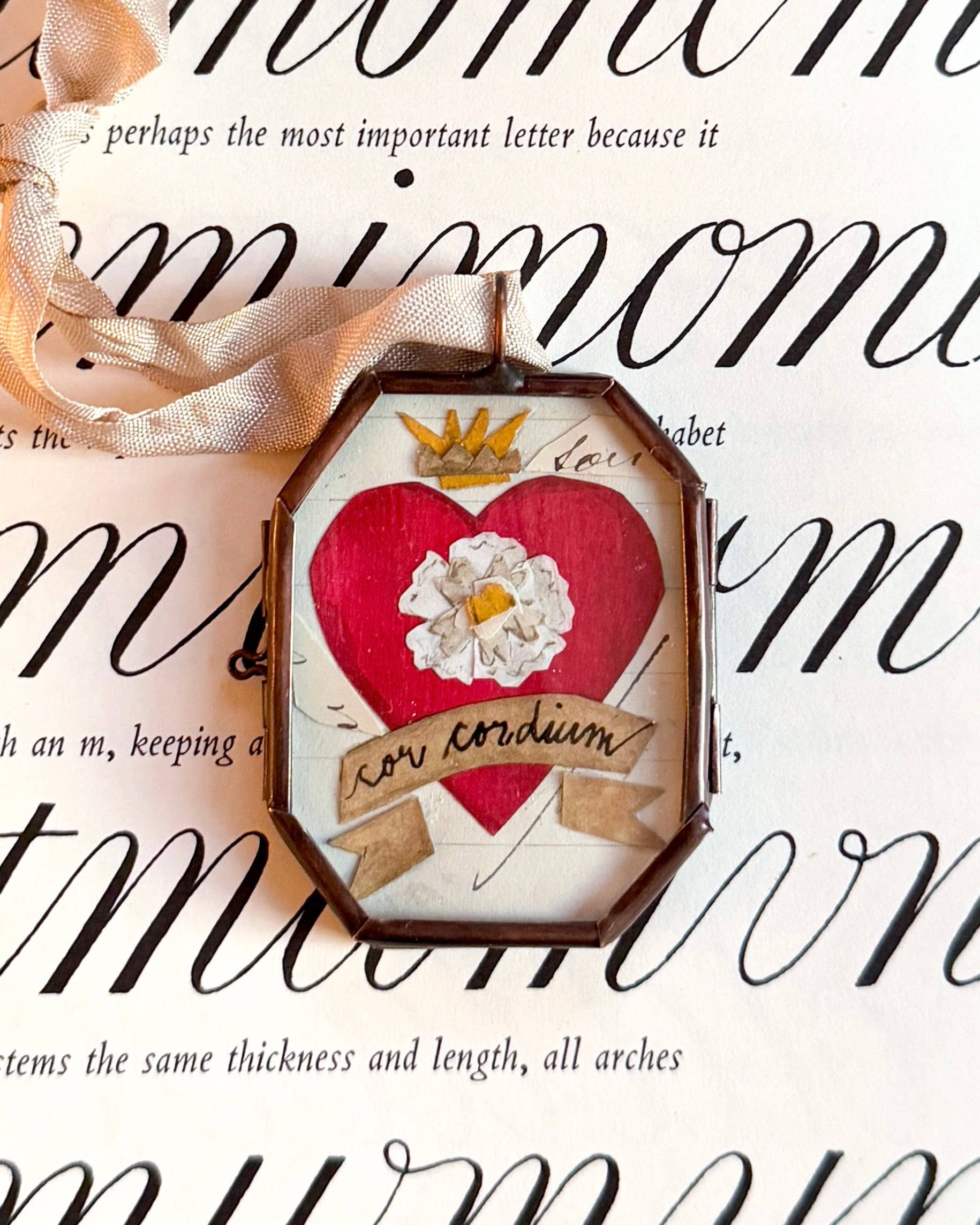 Cor Cordium ~ Art Locket Heart Vintage Decor Handmade 
