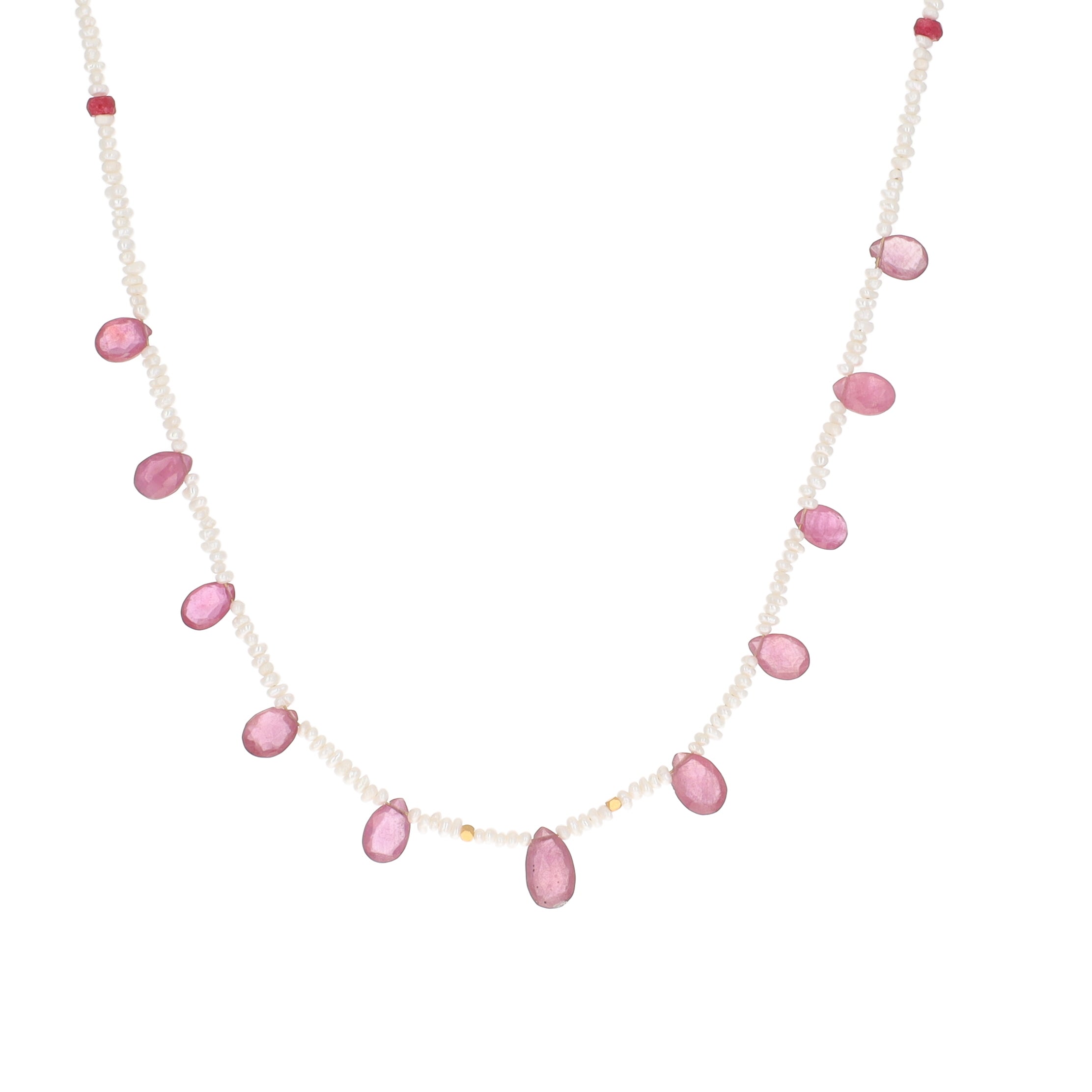 Seed Pearls with Rubies Necklace