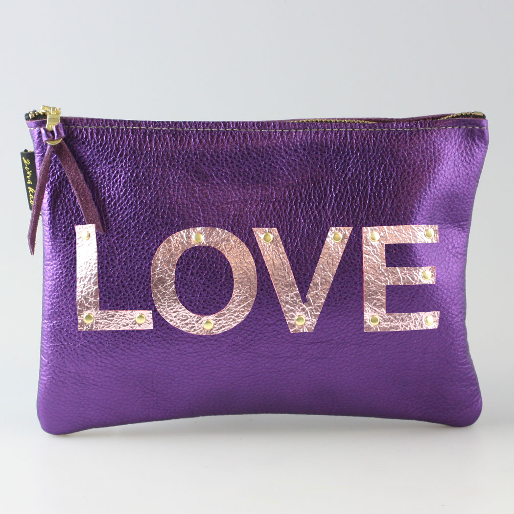 The Metallic Applique Carter: LOVE: Royal  w/Rose letters