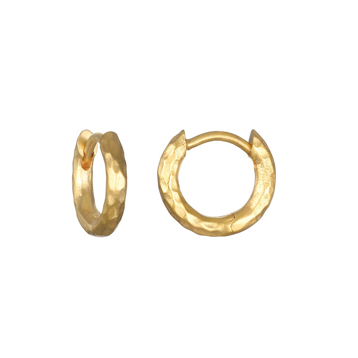 Textured Gold Mini Hoop Earring Small