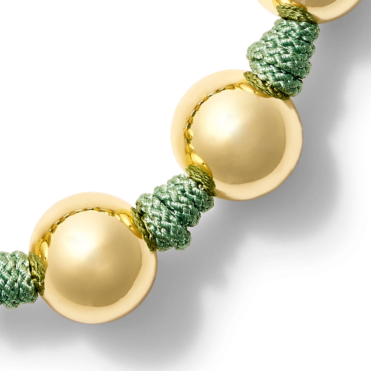 The Knotty Pearled Bracelet ~ Gold: Military Green / 7 1/2"