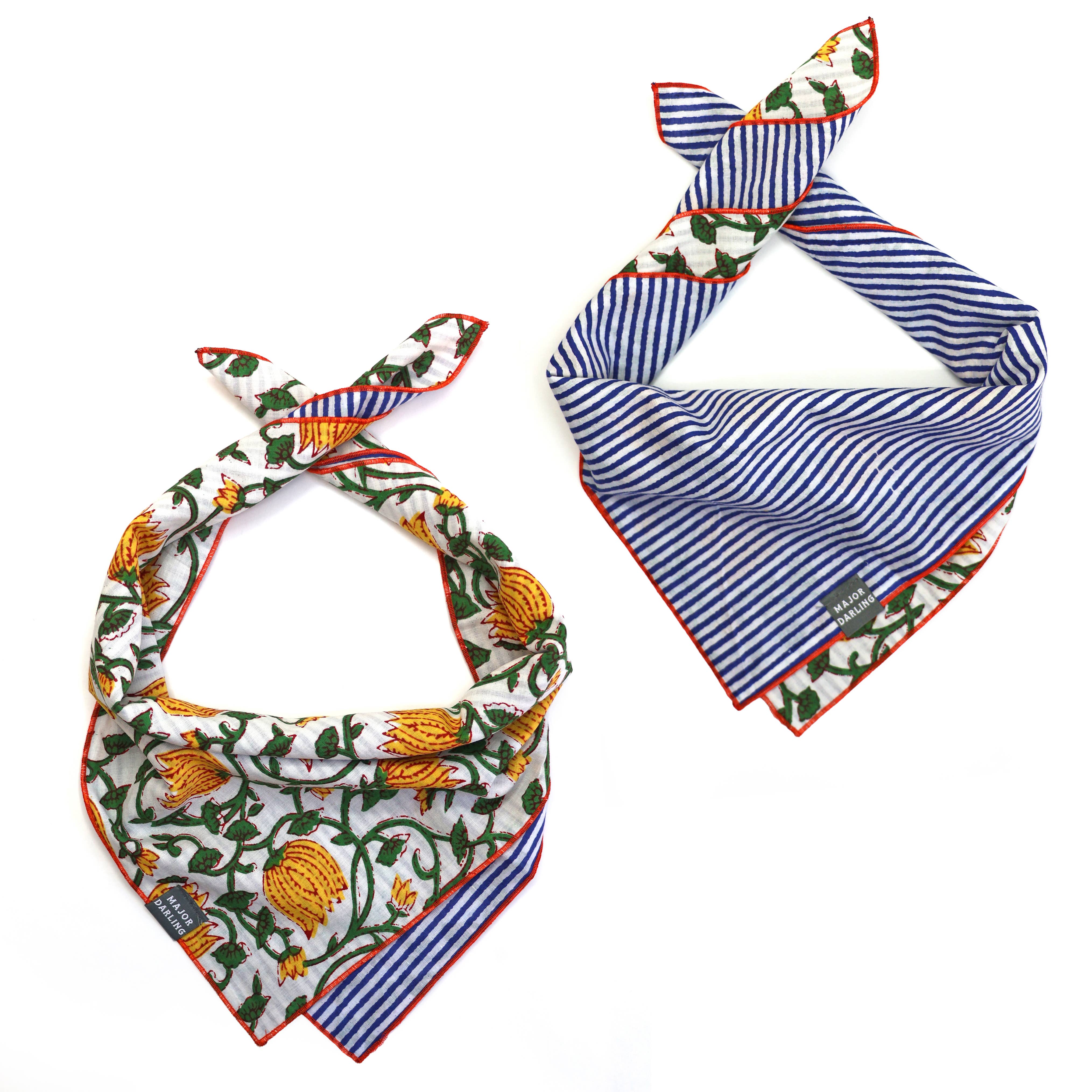 Double Sided Dog Bandana: Floral Vines