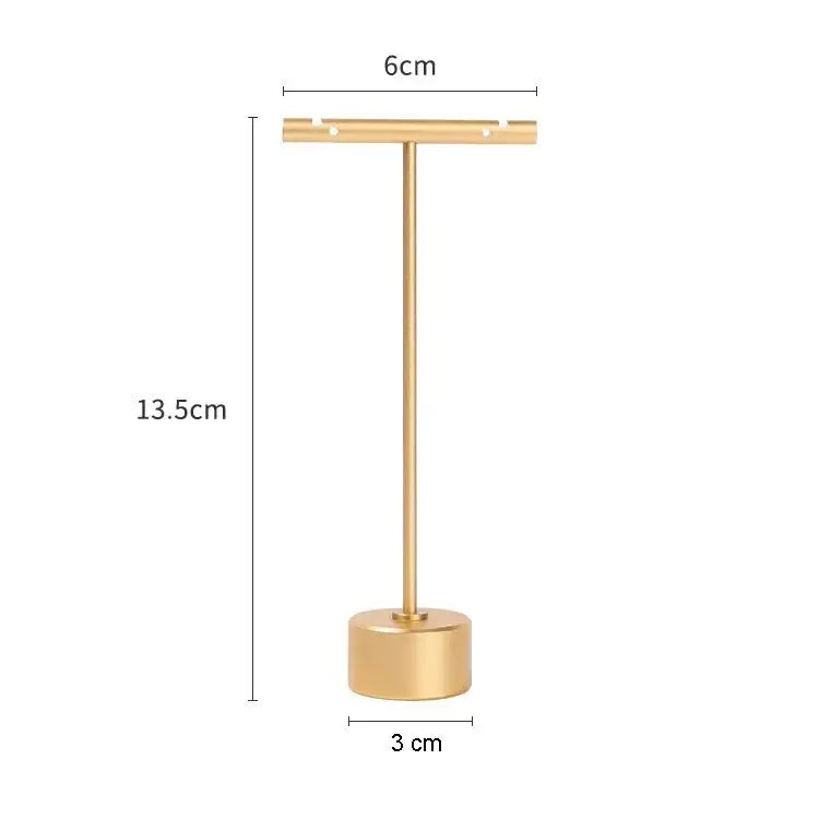Metal Earring Display Stand, Gold T-bar Earring Holder