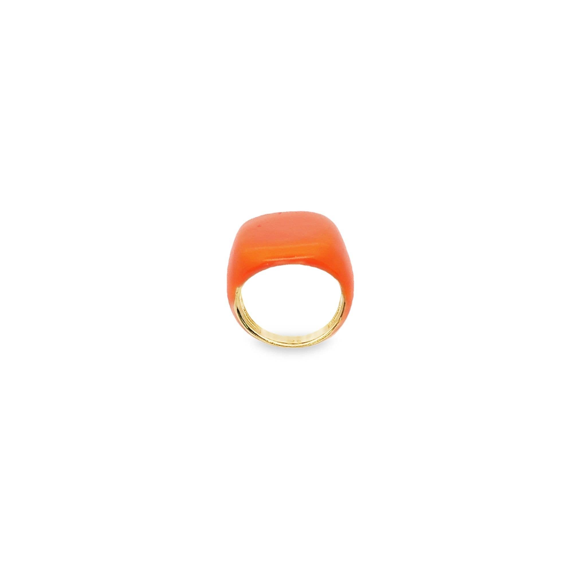 Colorful Enamel Dome Ring (D85): Black / 8US