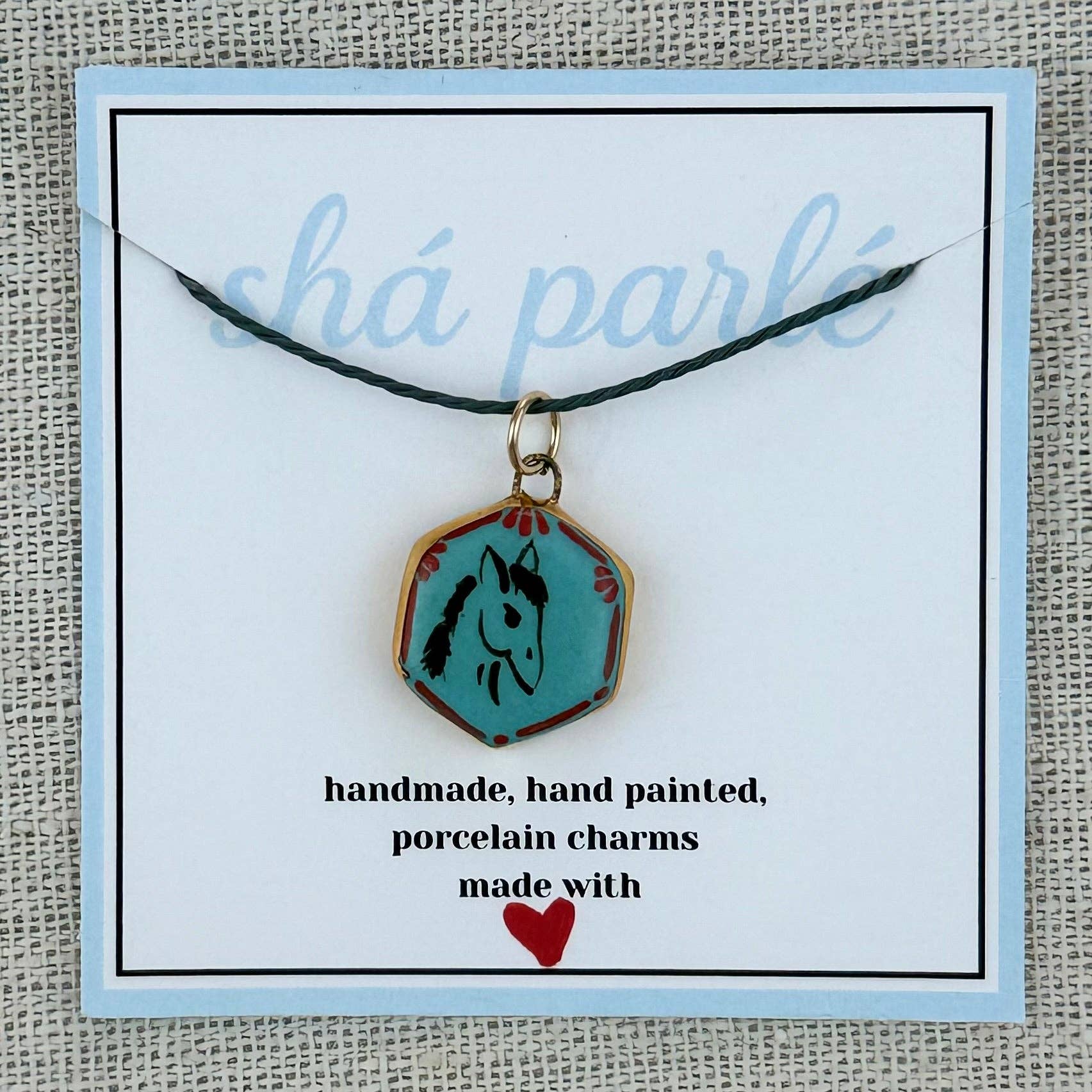 Blue Horse Portrait Charm