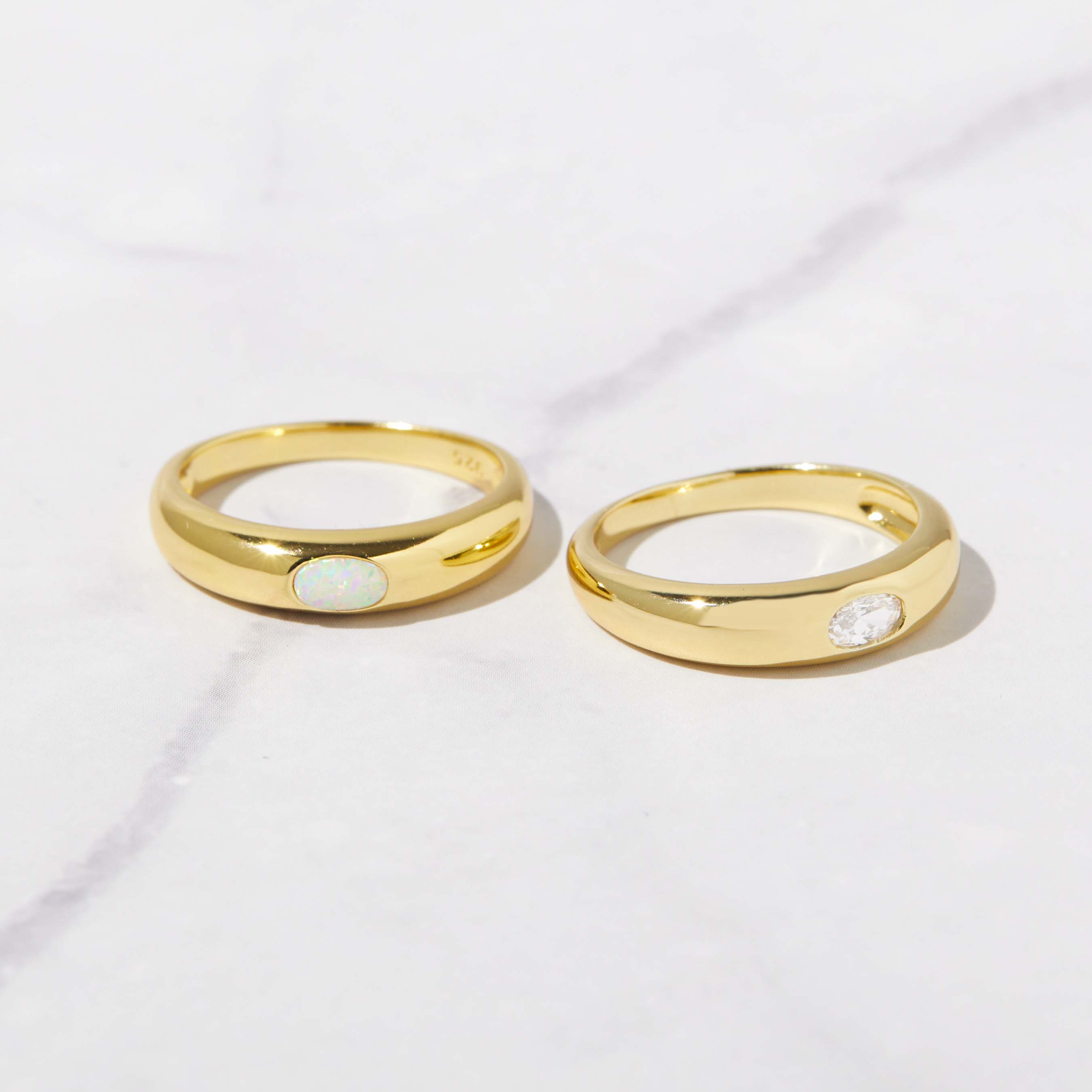 Bezeled Dome Ring