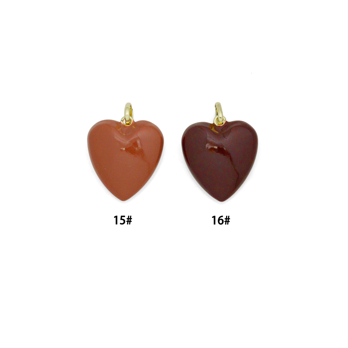 Puffy Glossed Hearts Collection, Sku#LX998: #16 Dark Brown