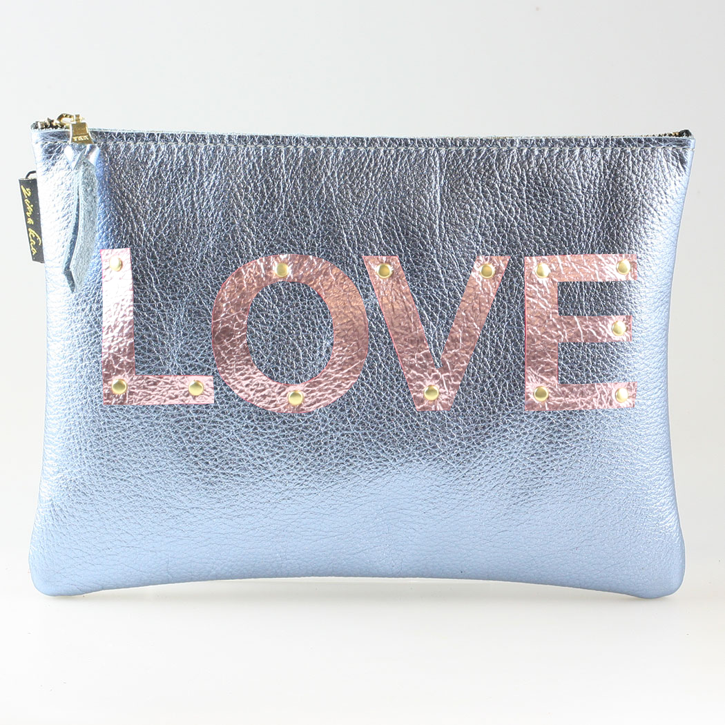 The Metallic Applique Carter: LOVE: Jet  w/Rose letters