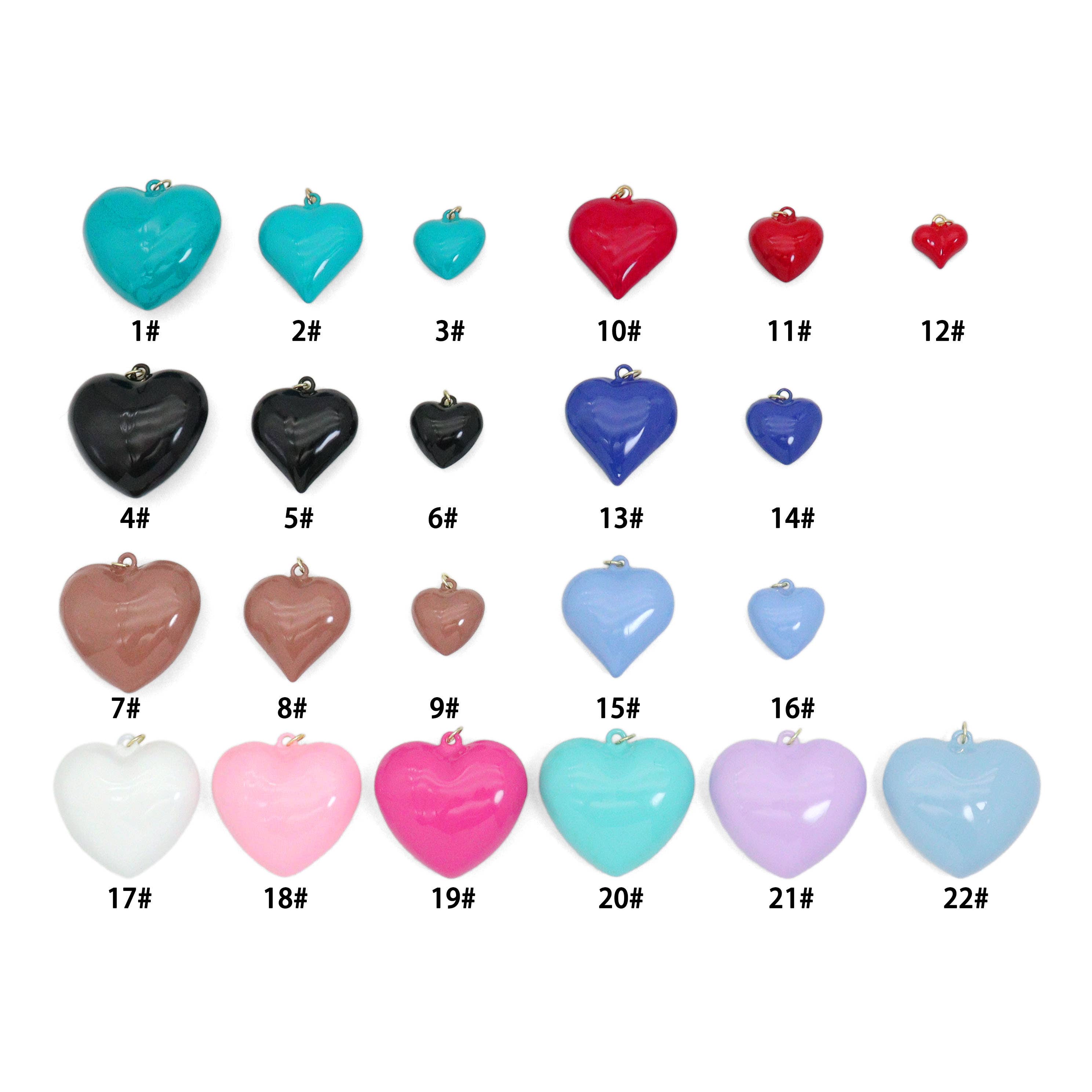 Puffy Hearts Collection, valentine's day charm, Sku#Y1082: 15#