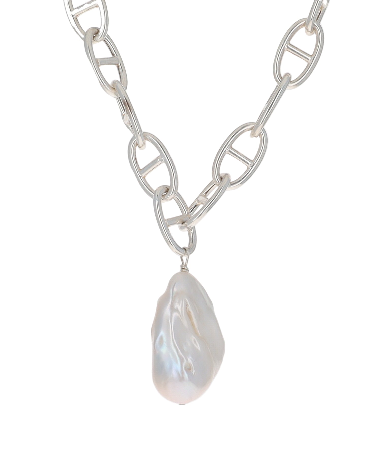 Baroque Pearl Silver Necklace
