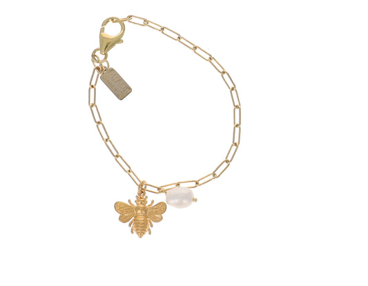 Gold Bee Charm Bracelet