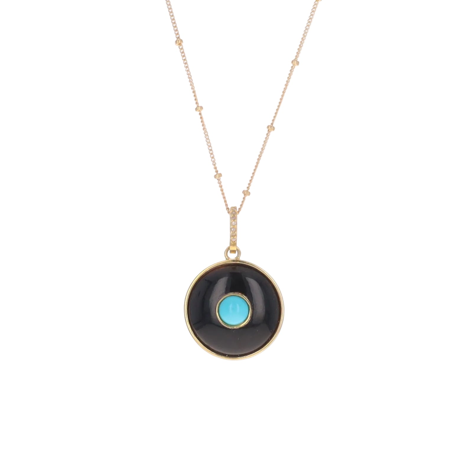 Black Onyx & Turquoise Pendent