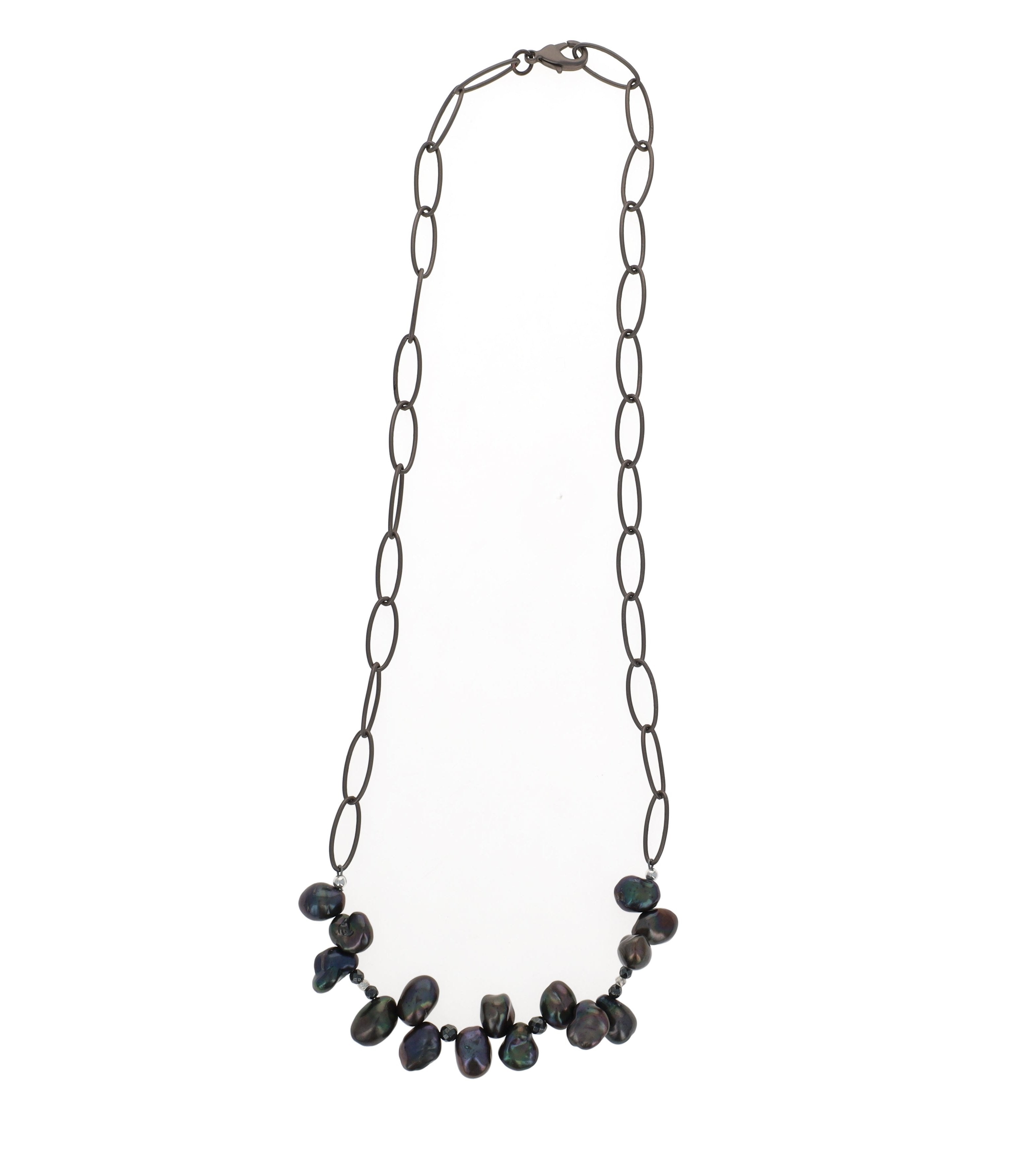 Black Keshi Pearl Necklace