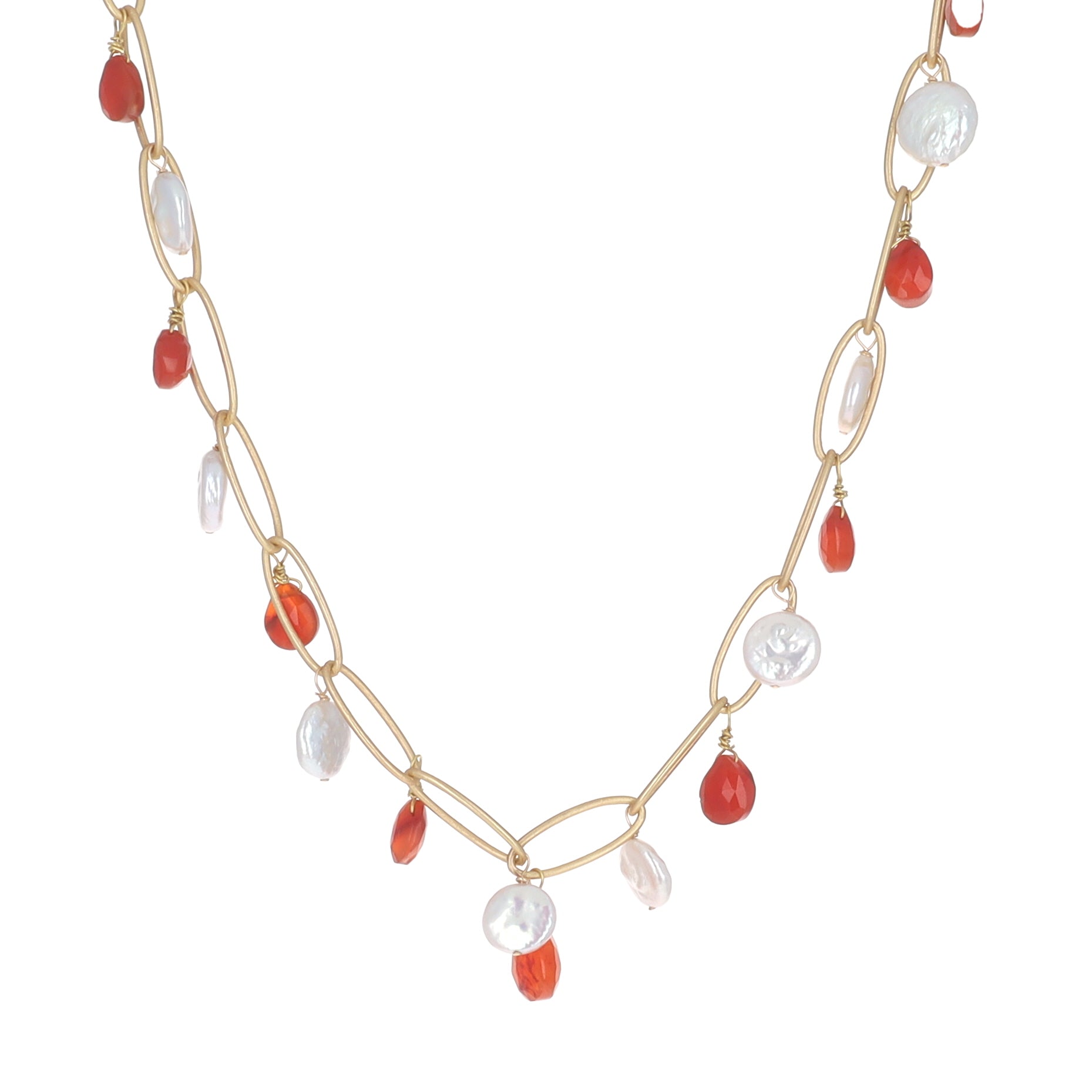 Carnelian and Pearl Necklace