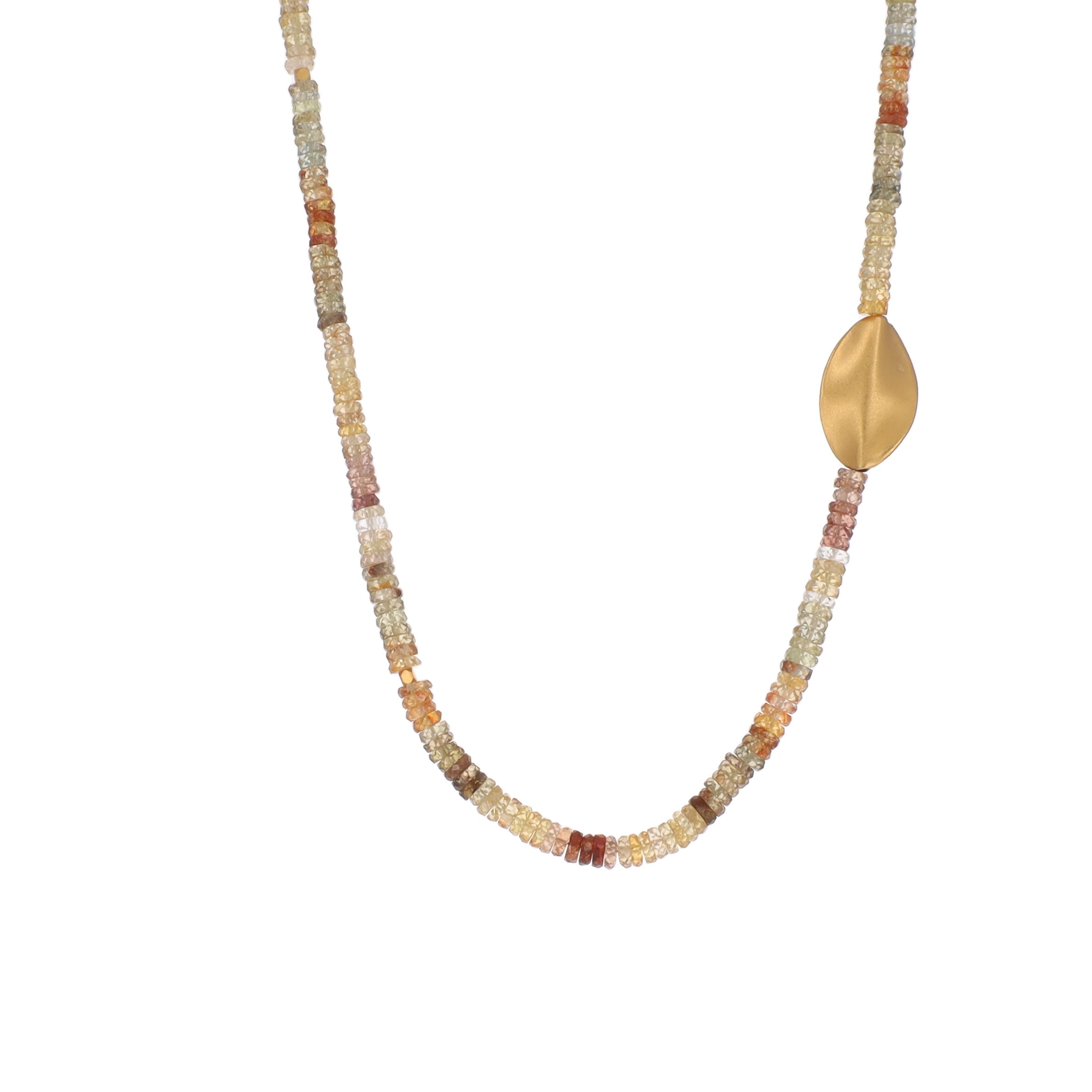 Citrine  Necklace with Gold Leaf Necklace
