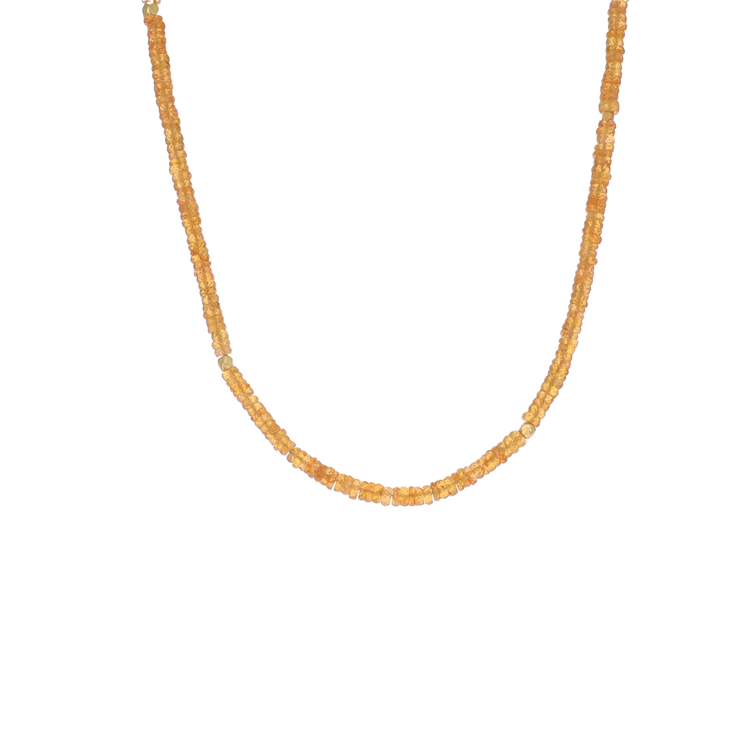 Citrine with gold beads Necklace
