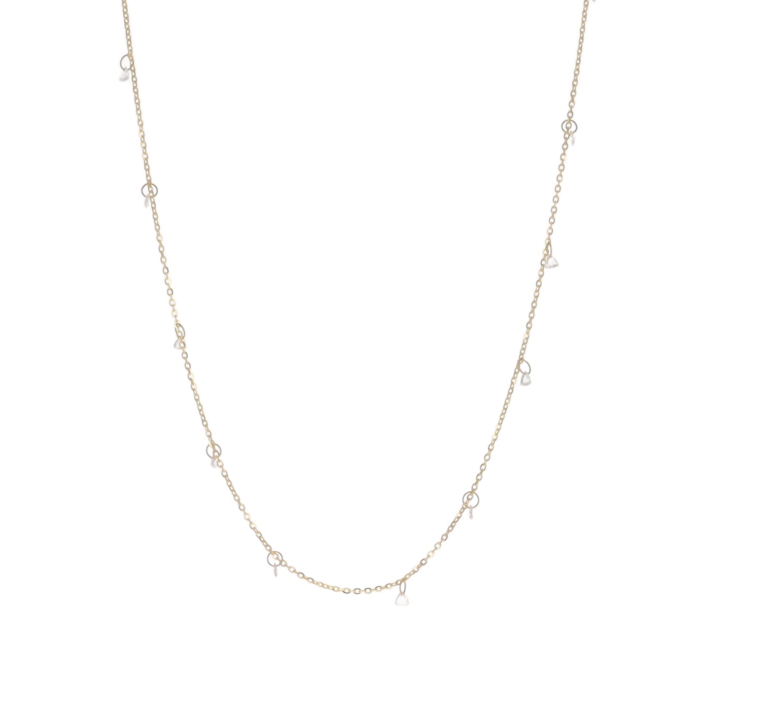 Diamond Trillion Dangling Necklace