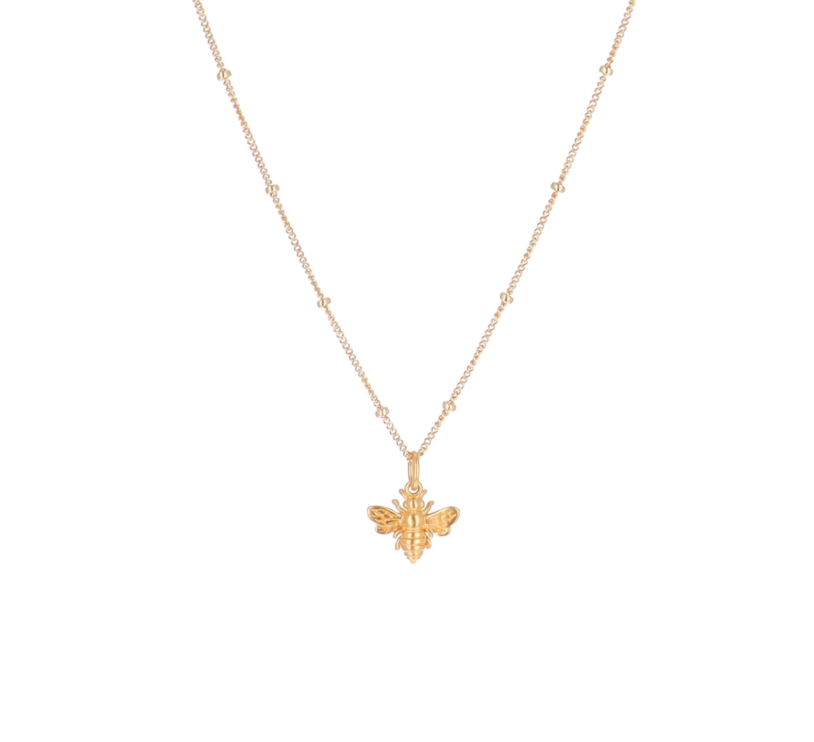 Gold Bee Charm Necklace