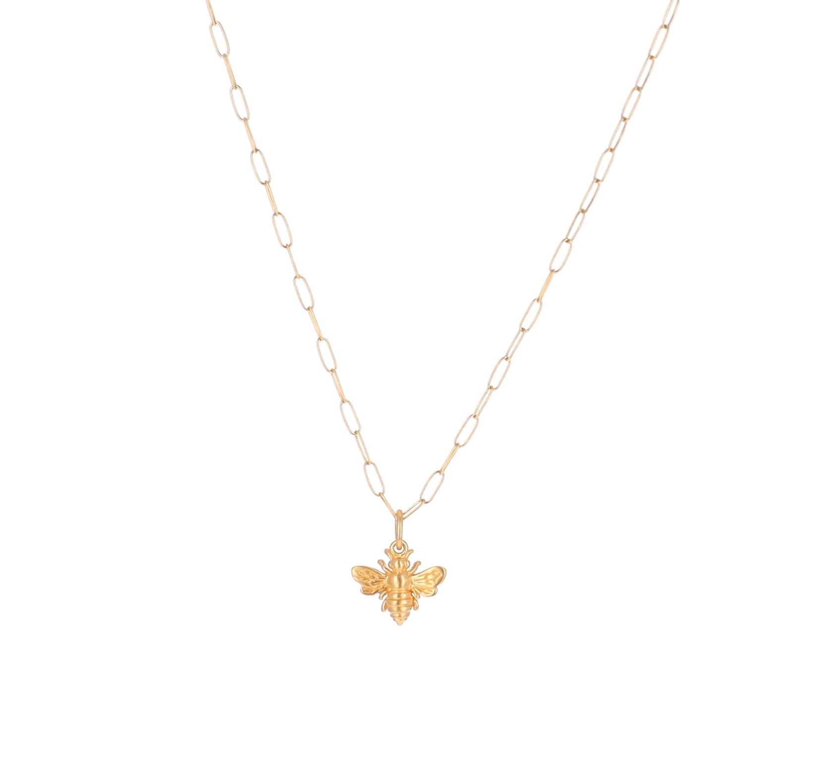 Gold Bee Charm Necklace