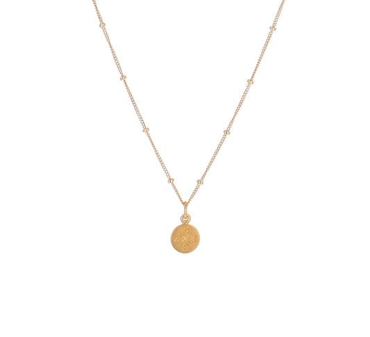 Gold Compass Charm Necklace