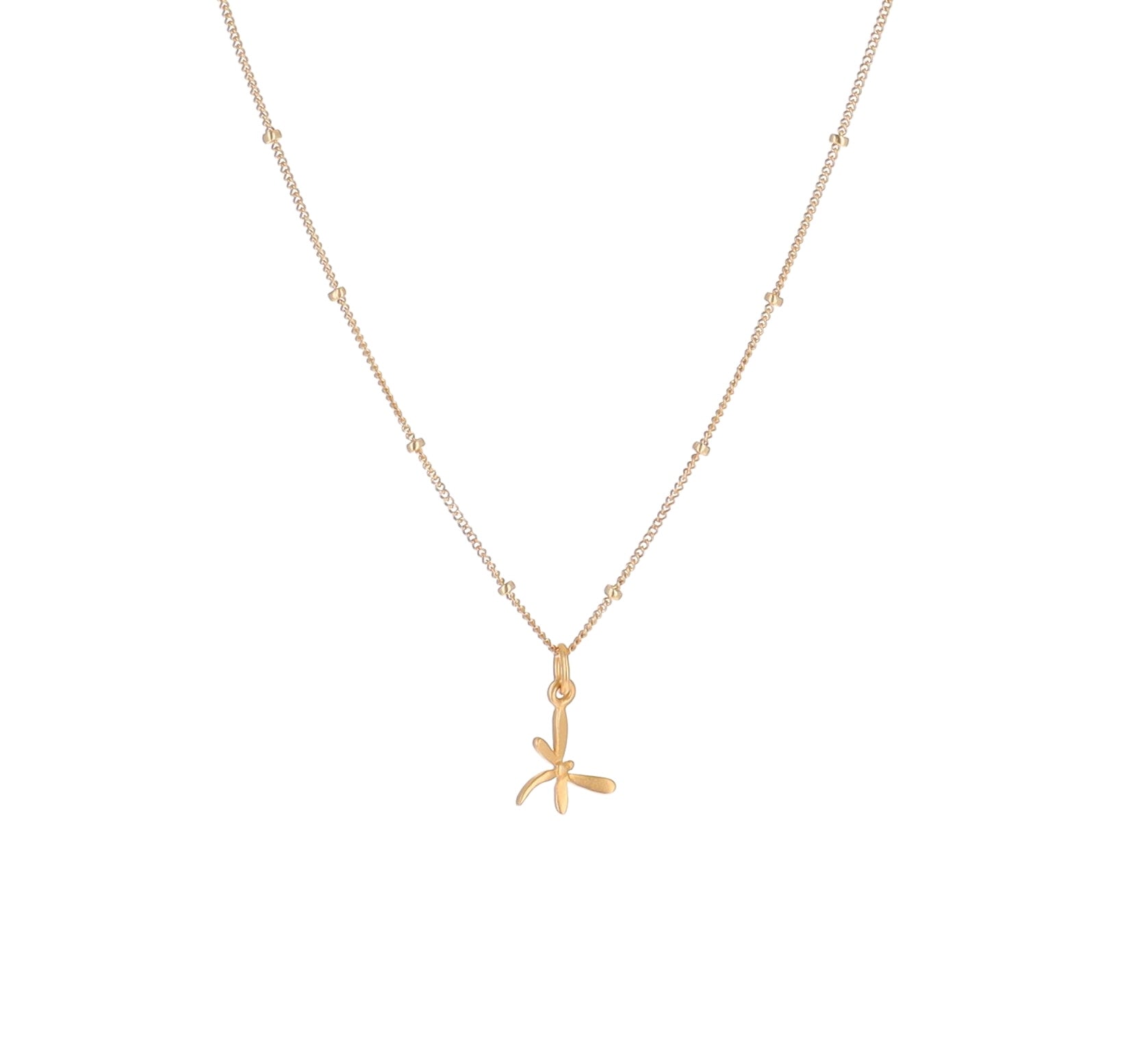 Gold Dragonfly Charm Necklace