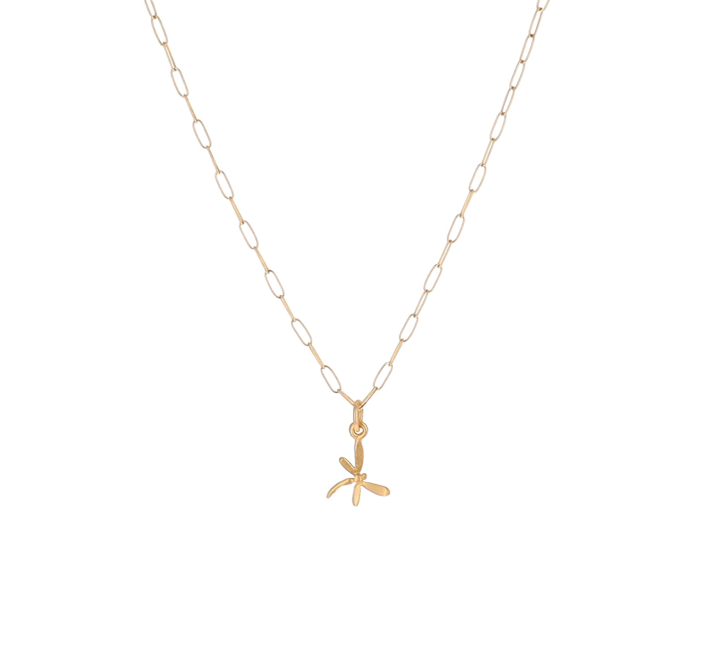 Gold Dragonfly Charm Necklace