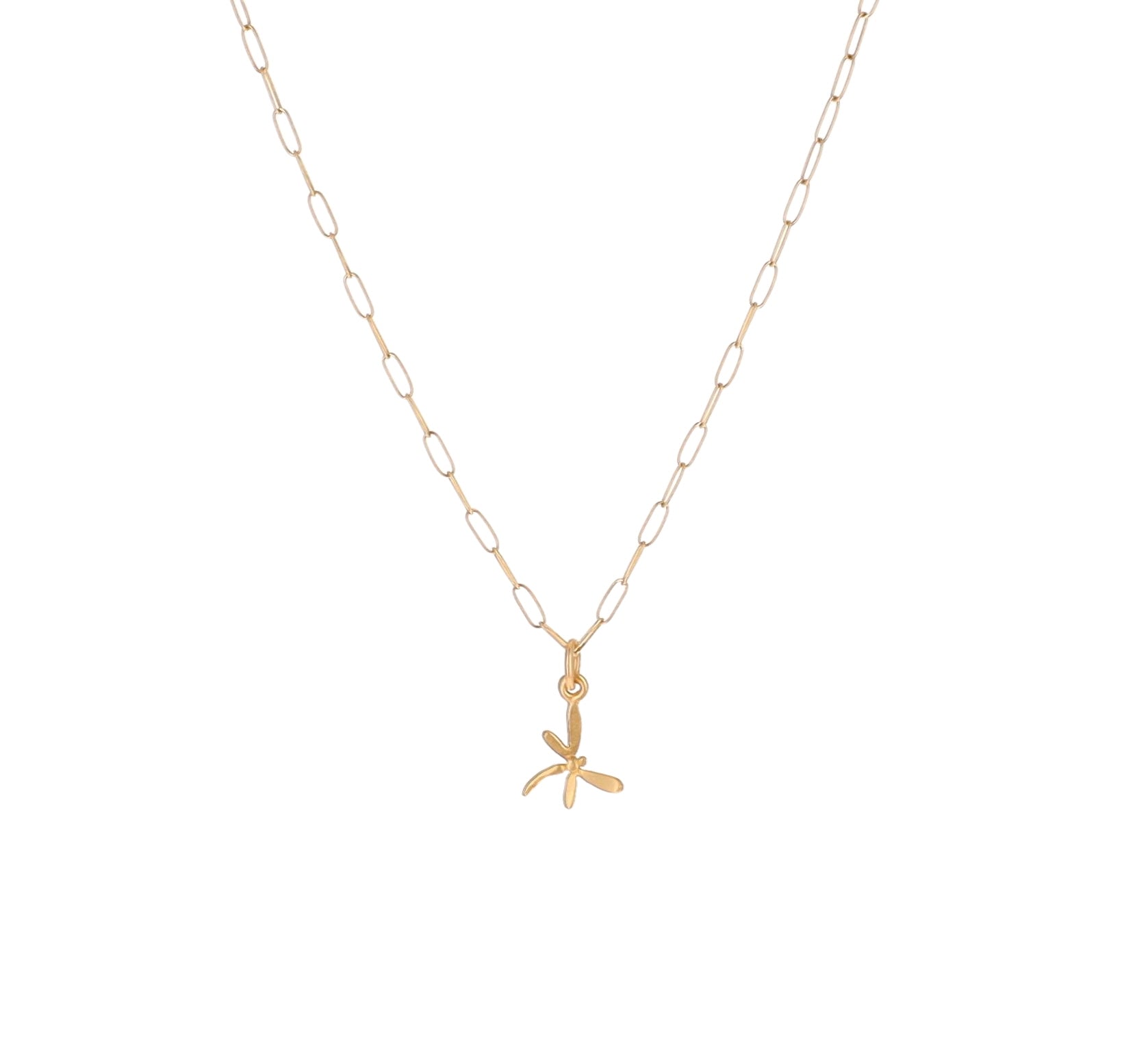 Gold Dragonfly Charm Necklace