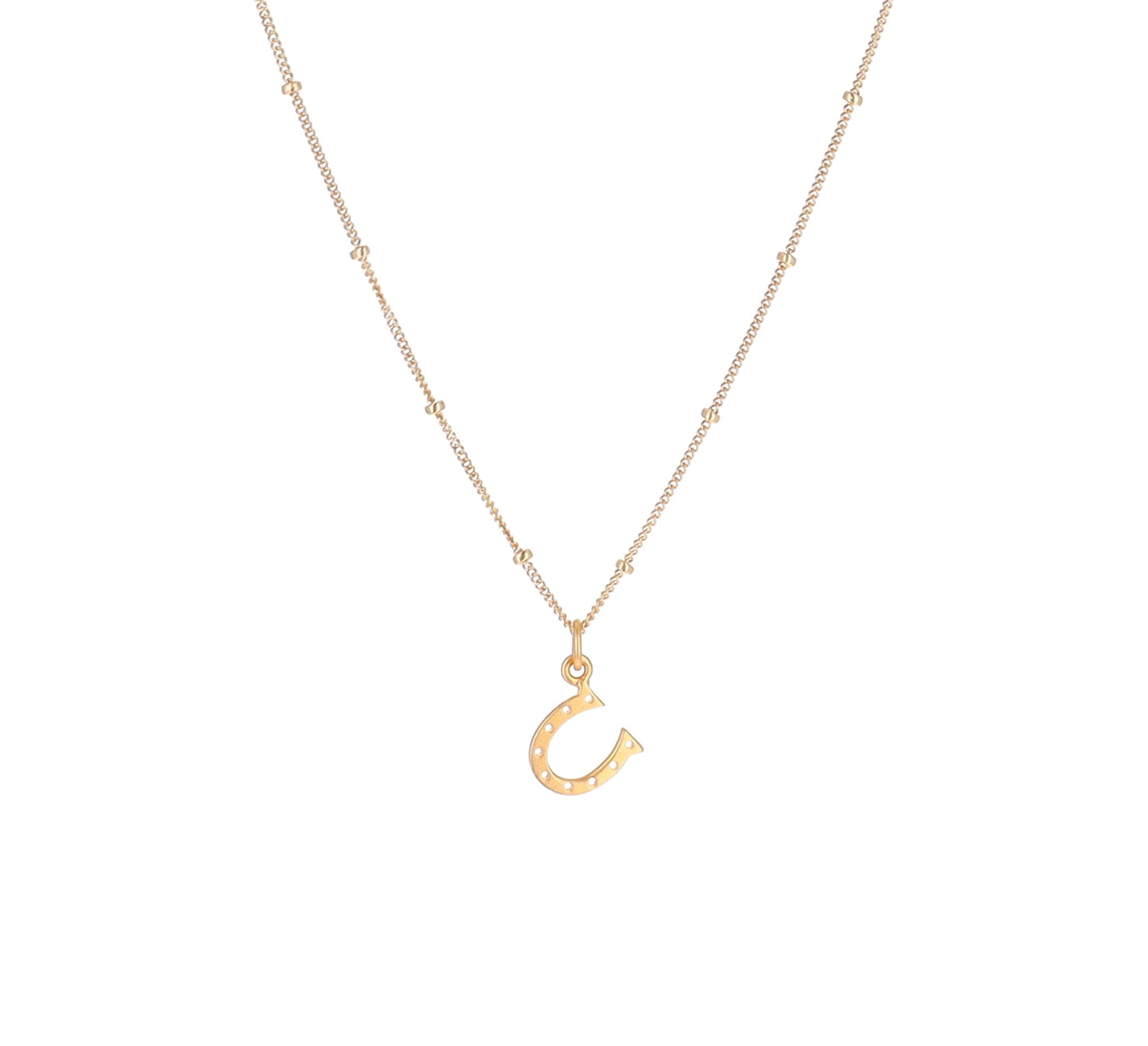 Gold Horseshoe Charm Necklace