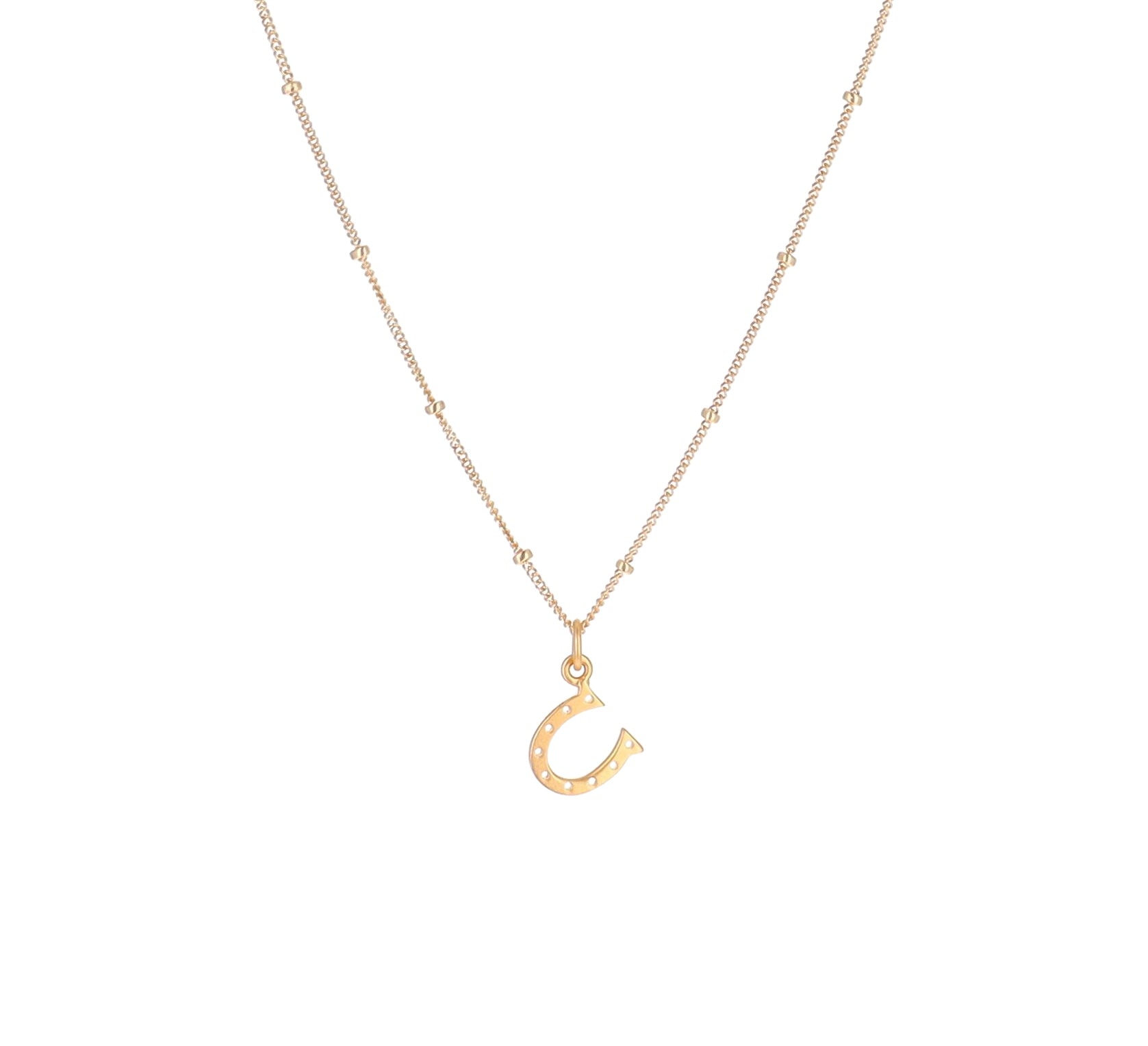 Gold Horseshoe Charm Necklace