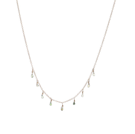 Green Sapphire Drop Necklace