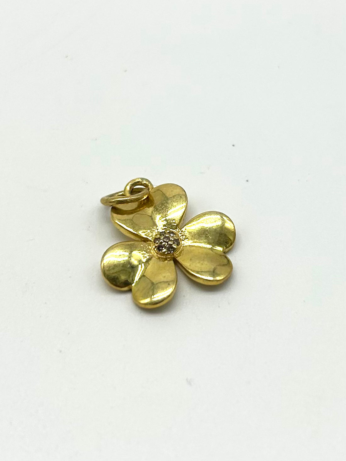 Gold clover charms with diamonds