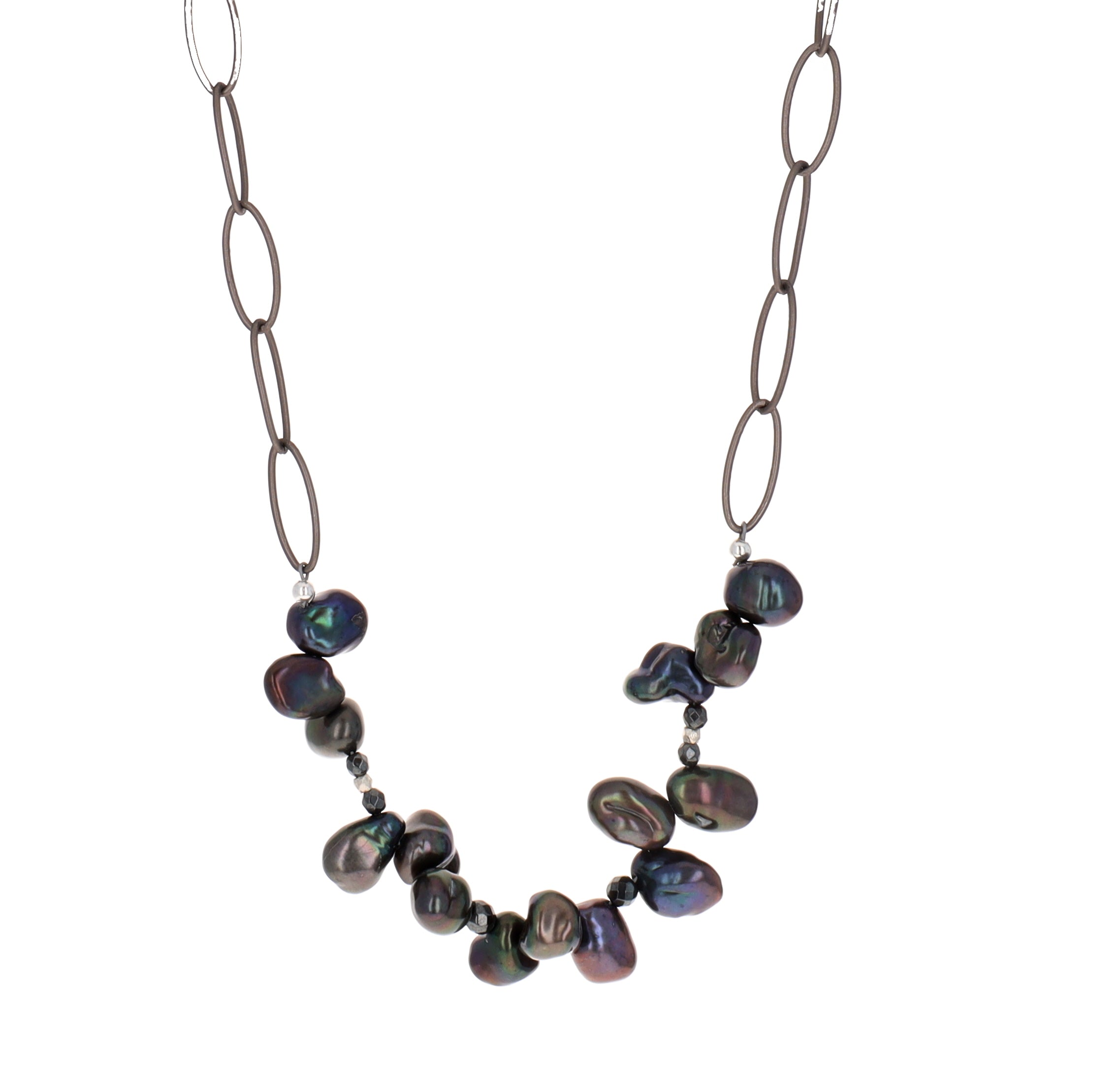 Black Keshi Pearl Necklace