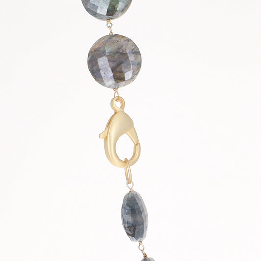 Labradorite Necklace with Chunky Clasp
