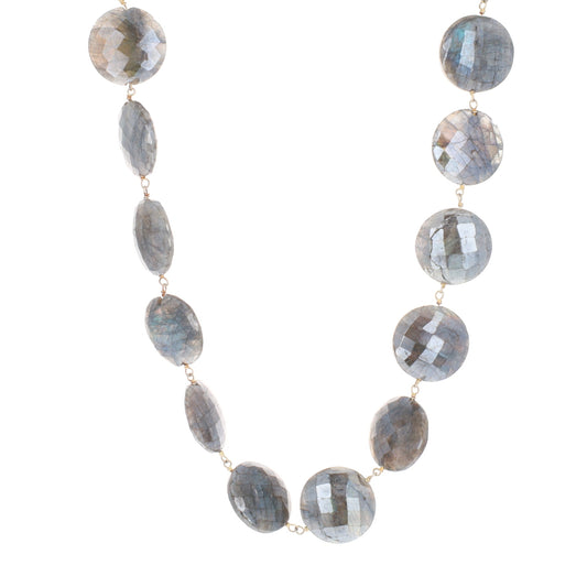 Labradorite Necklace with Chunky Clasp