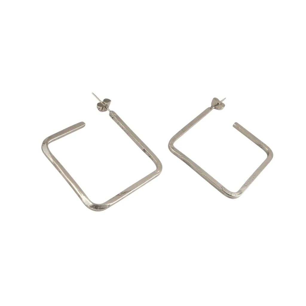Square Large Hoop Sterling Silver Earring
