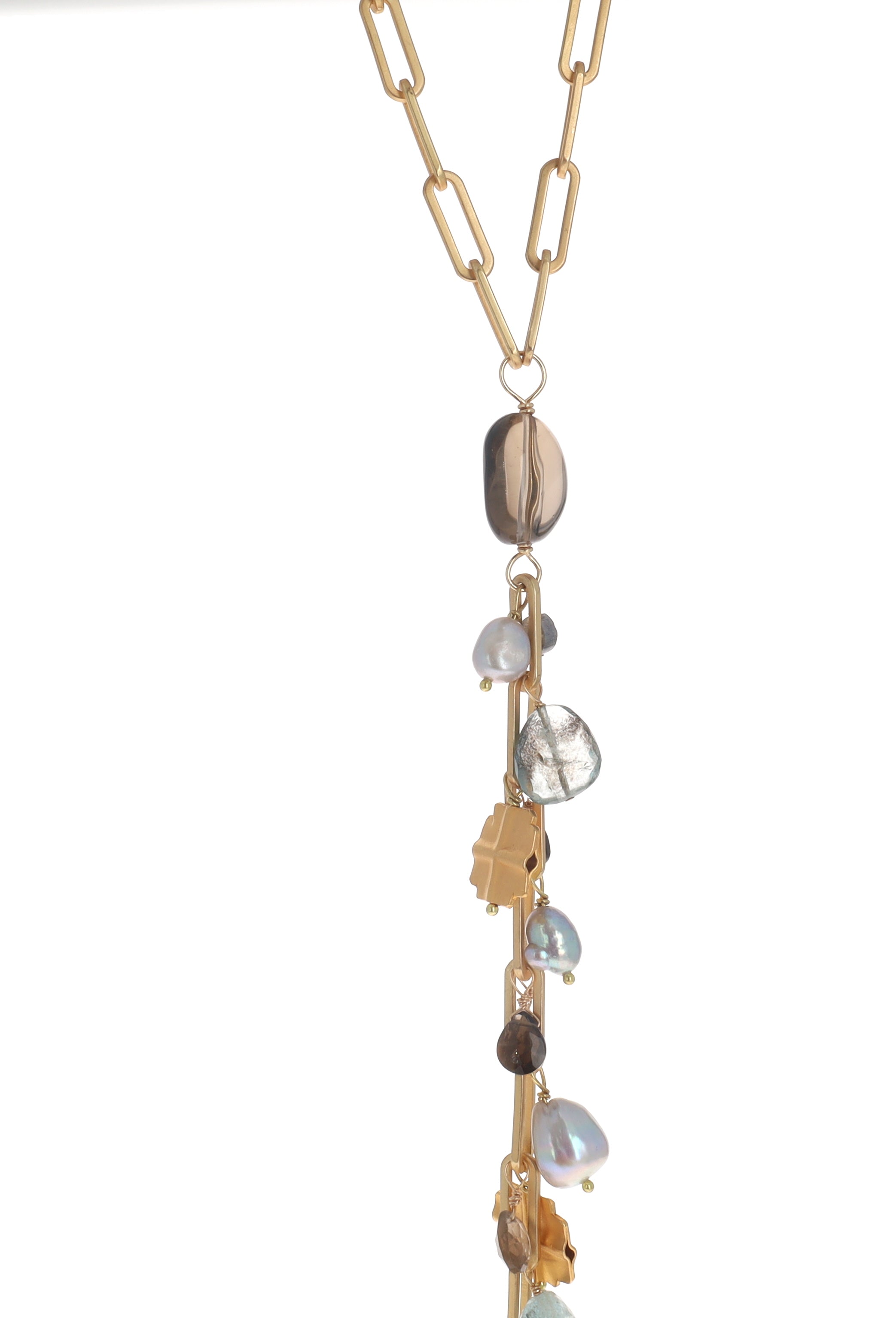 Satin Gold Lariat Necklace