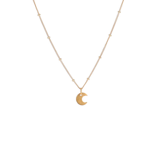 Gold Moon Charm Necklace