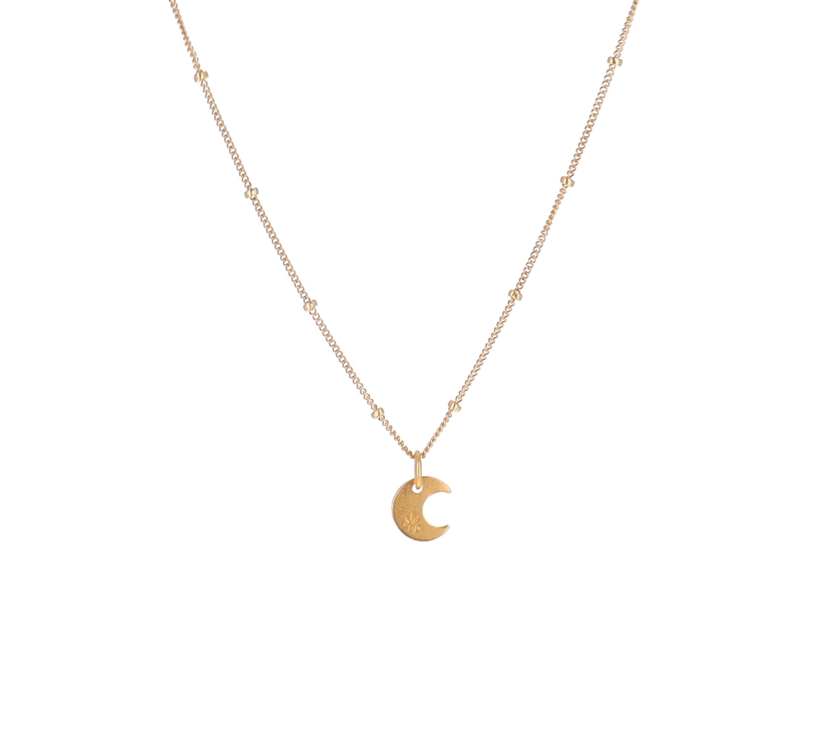 Gold Moon Charm Necklace