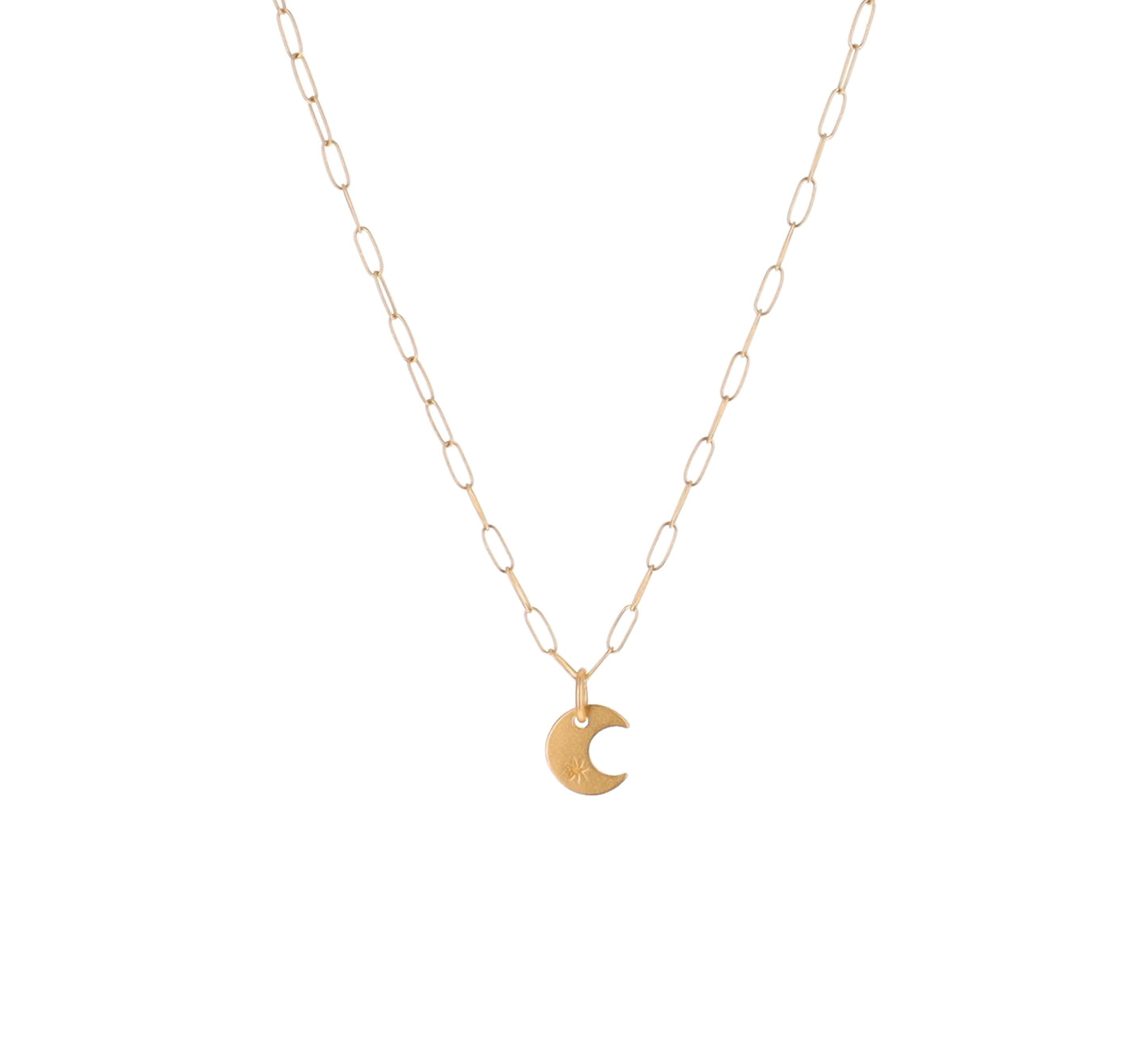 Gold Moon Charm Necklace