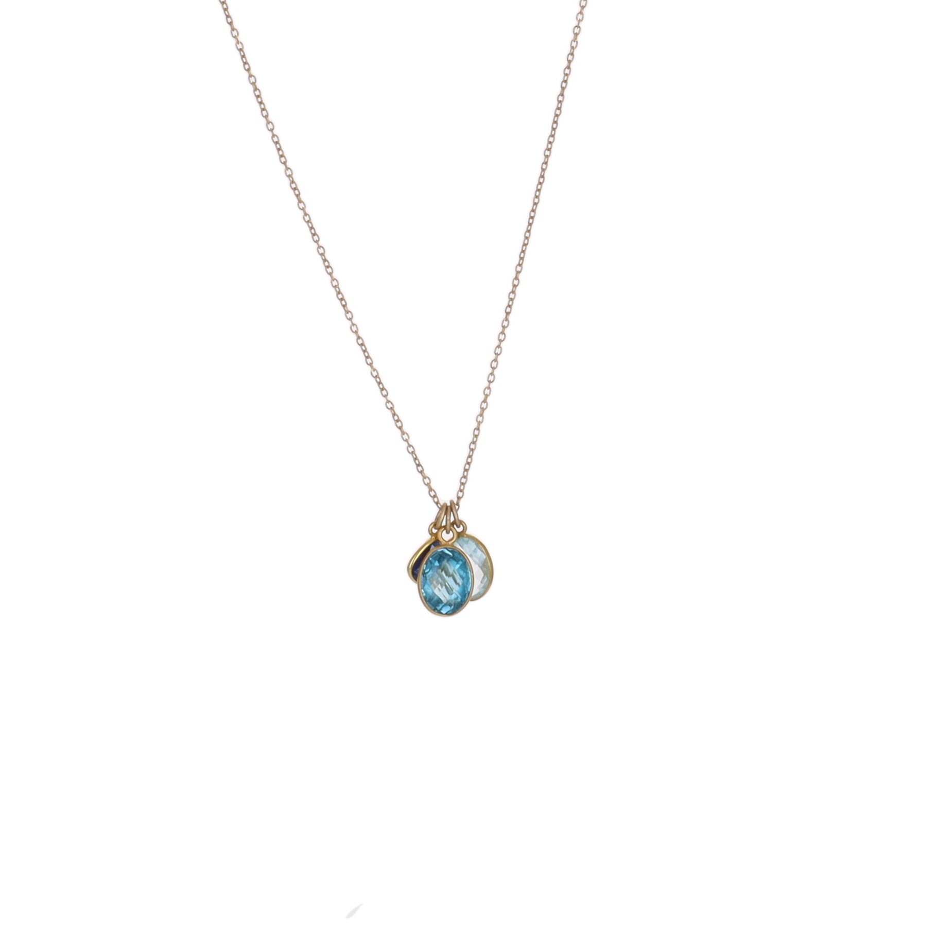 Multi Precious Stone 14K and 18K gold necklace