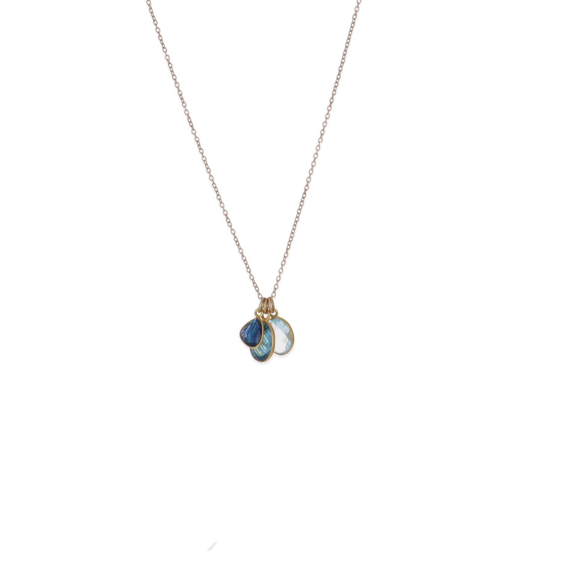 Multi Precious Stone 14K and 18K gold necklace