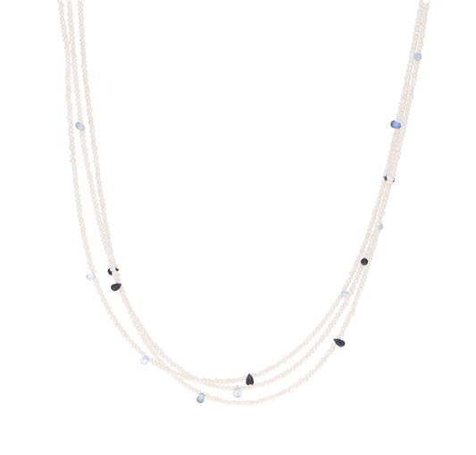 Blue Ombre Sapphire Drop Necklace