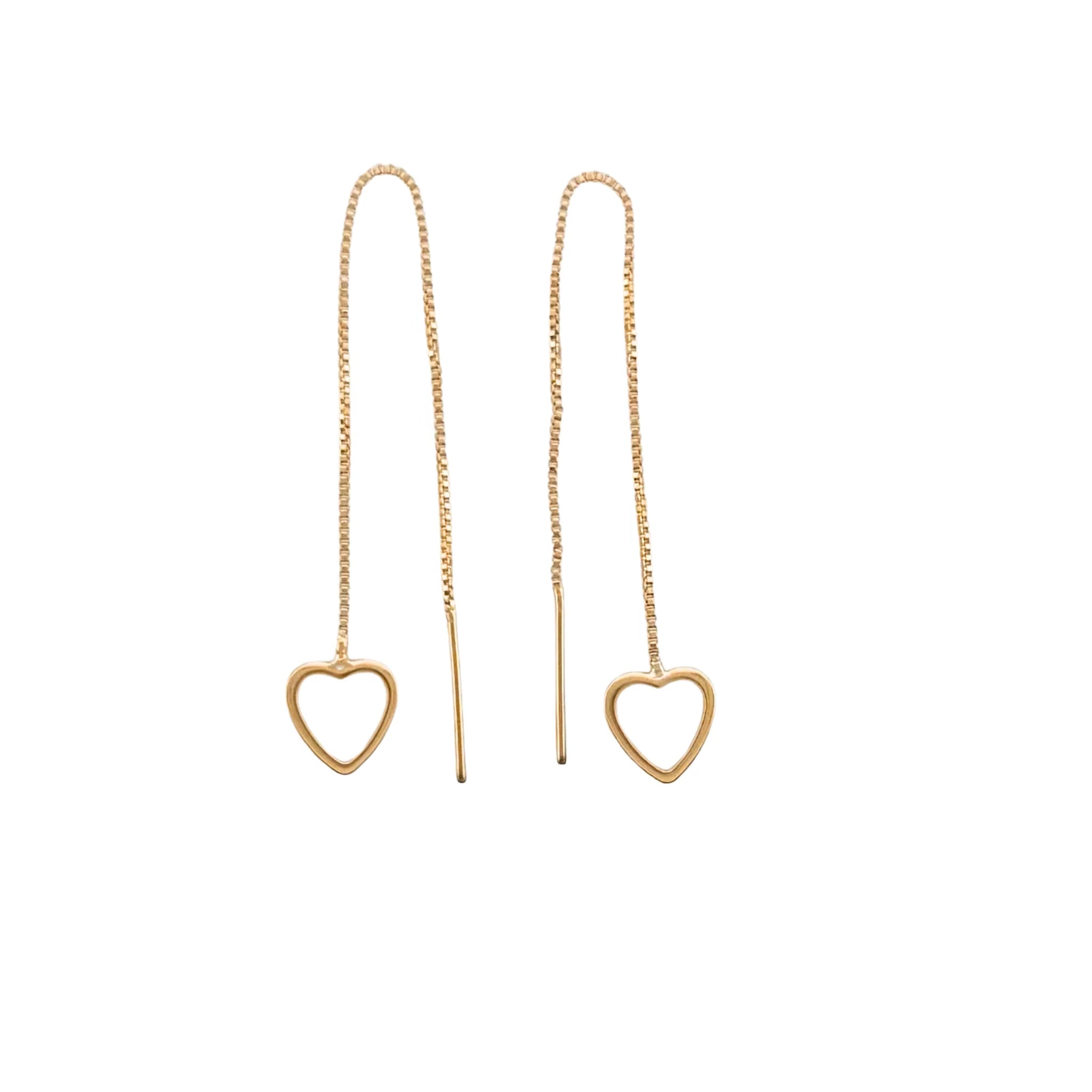 Geometric Small Heart drop earring