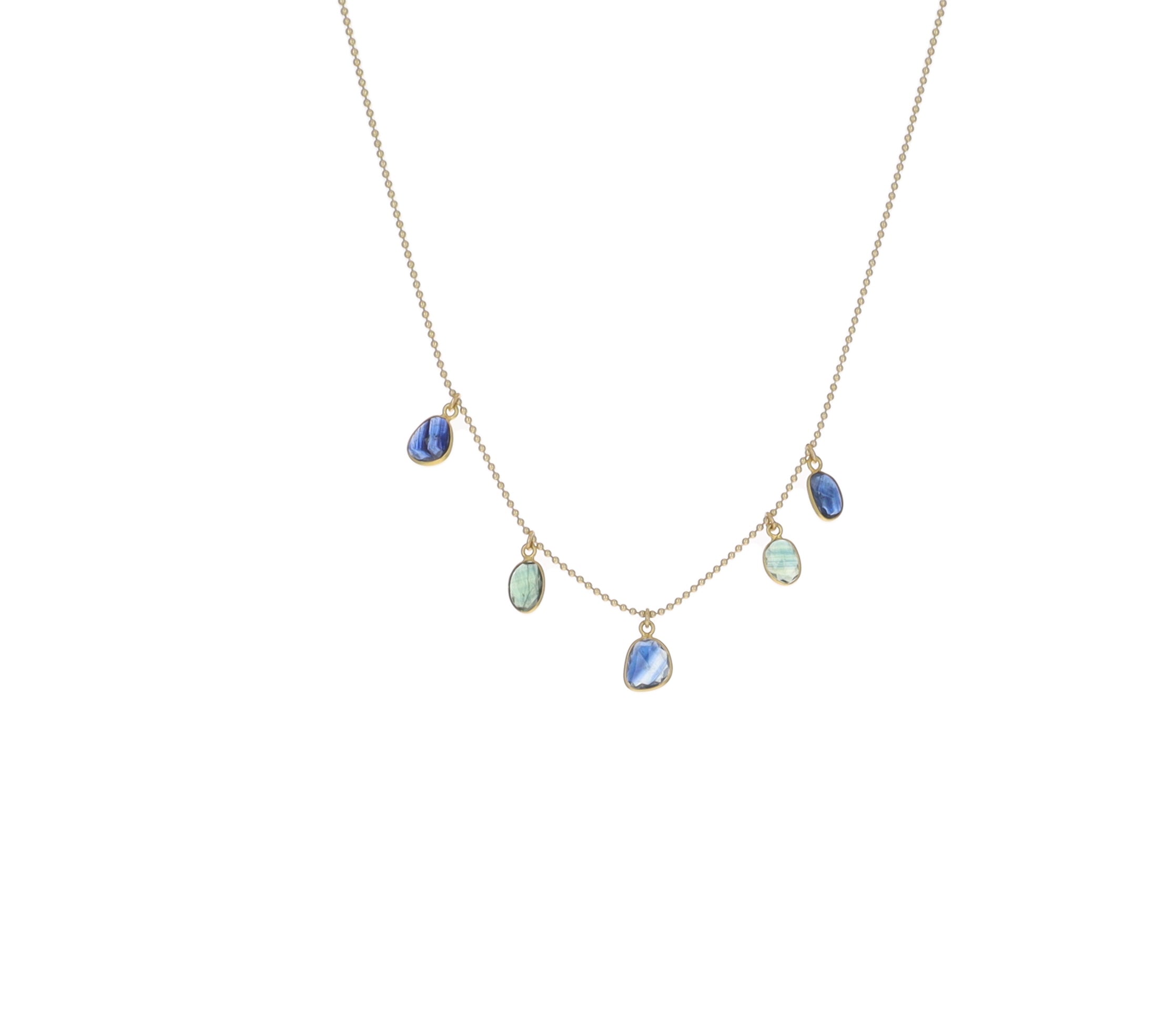 Sapphire and Topaz Gold Necklace