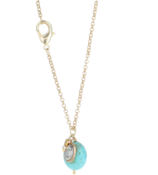 Scarab and Turquoise Tailsman Necklace