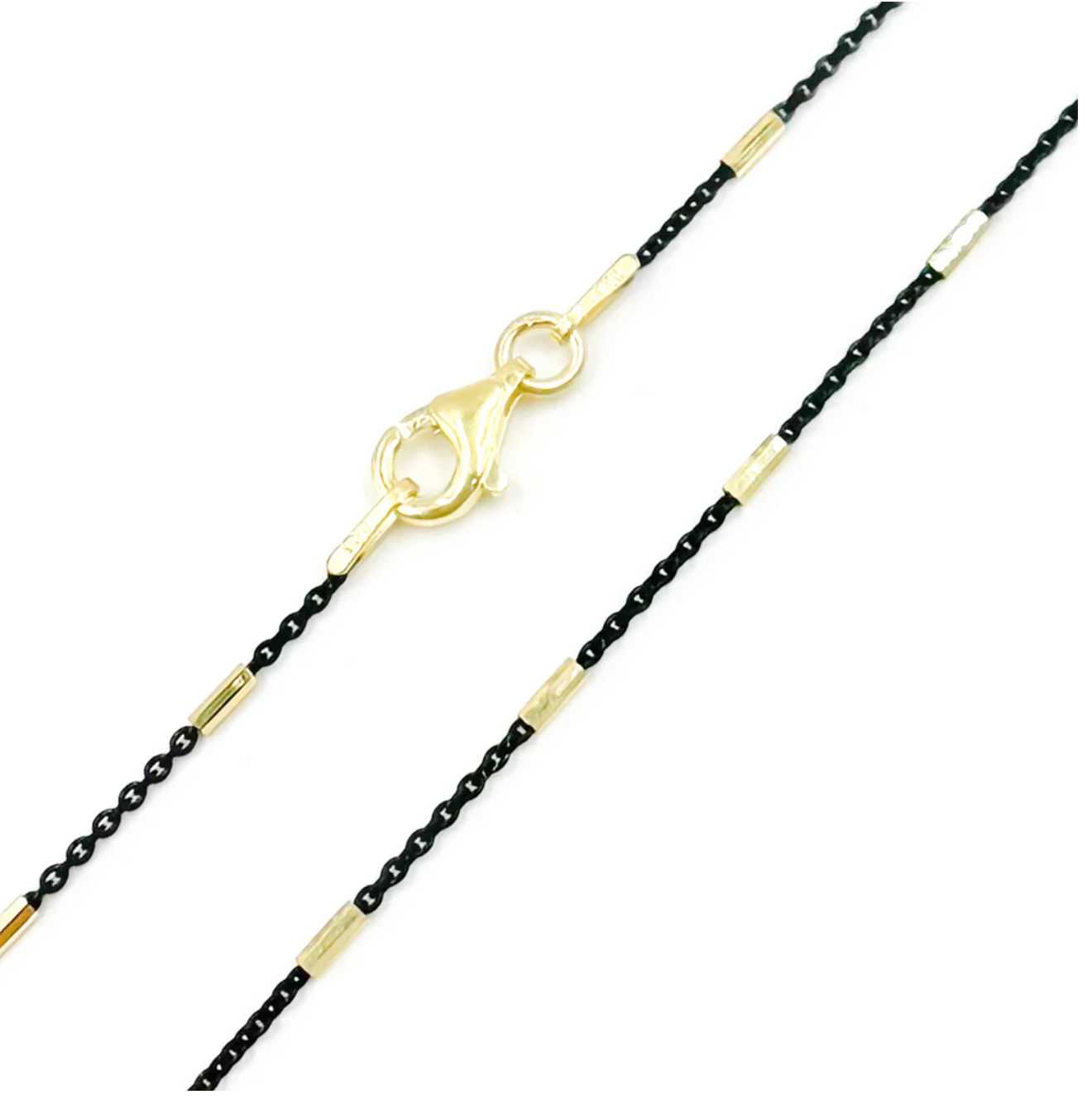 Oxidized 925 Sterling Silver Satellite Gold Plated Tube Necklace