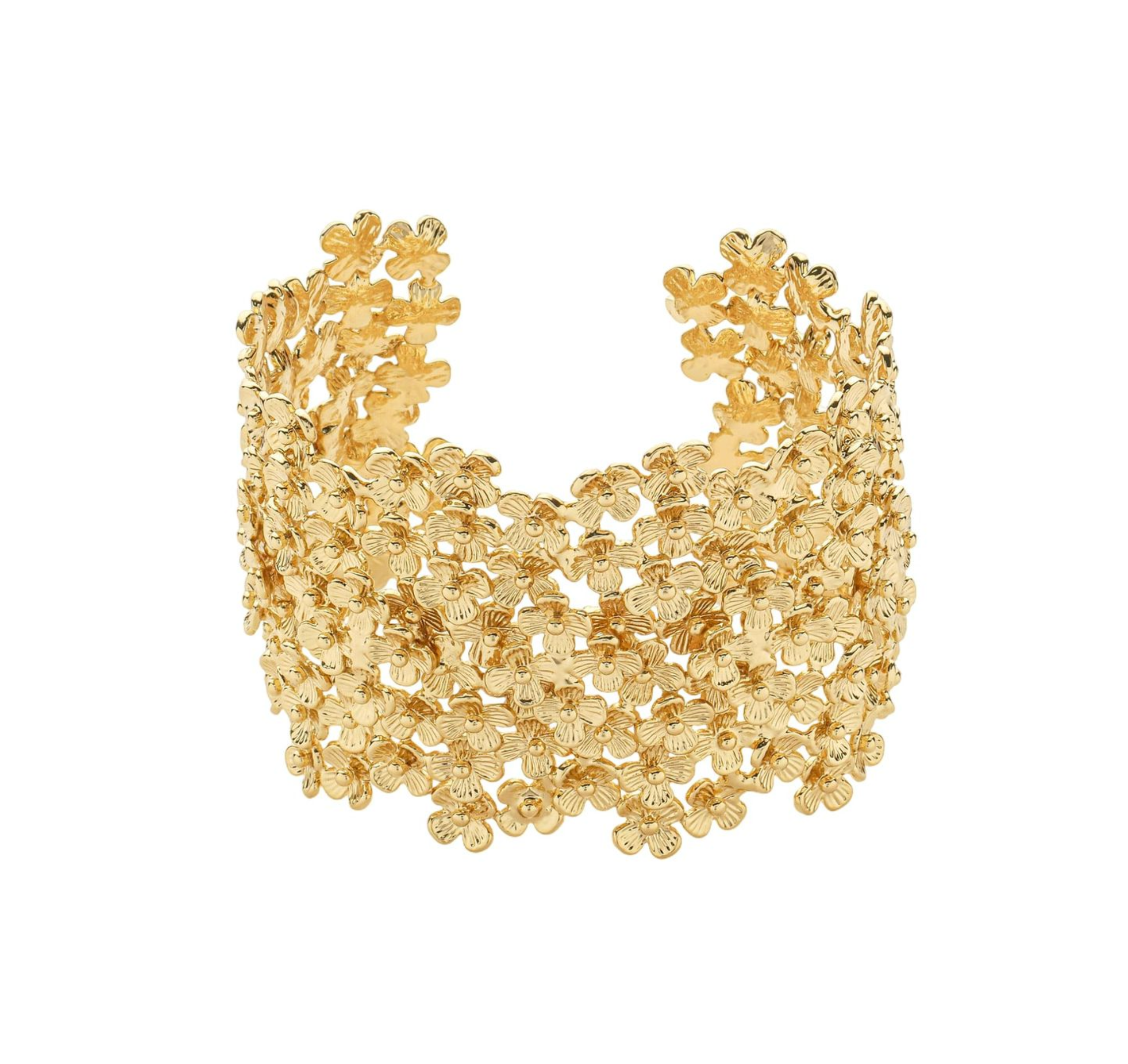Medium Gold Plated Floral Cuff