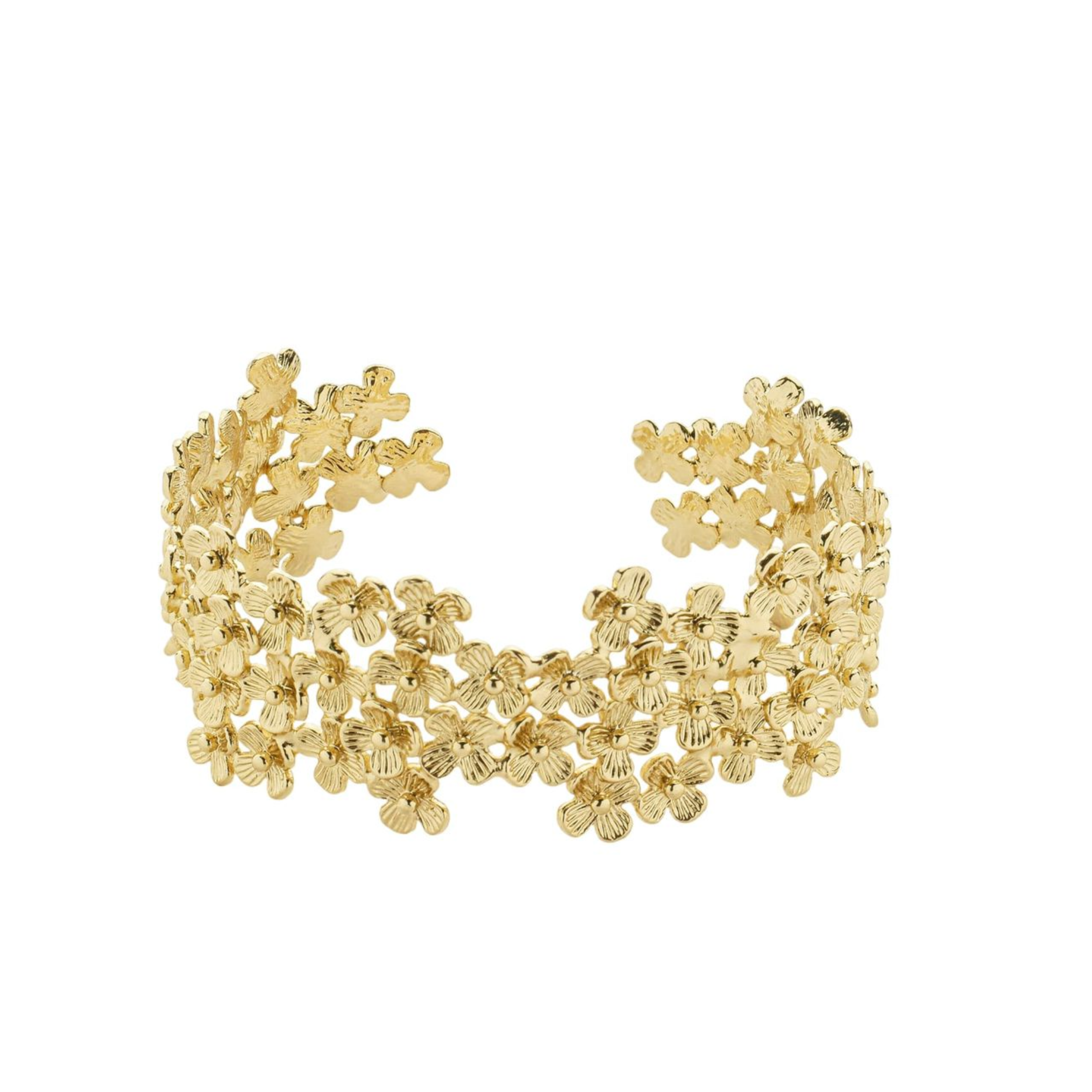 Small Gold Plated Floral Cuff