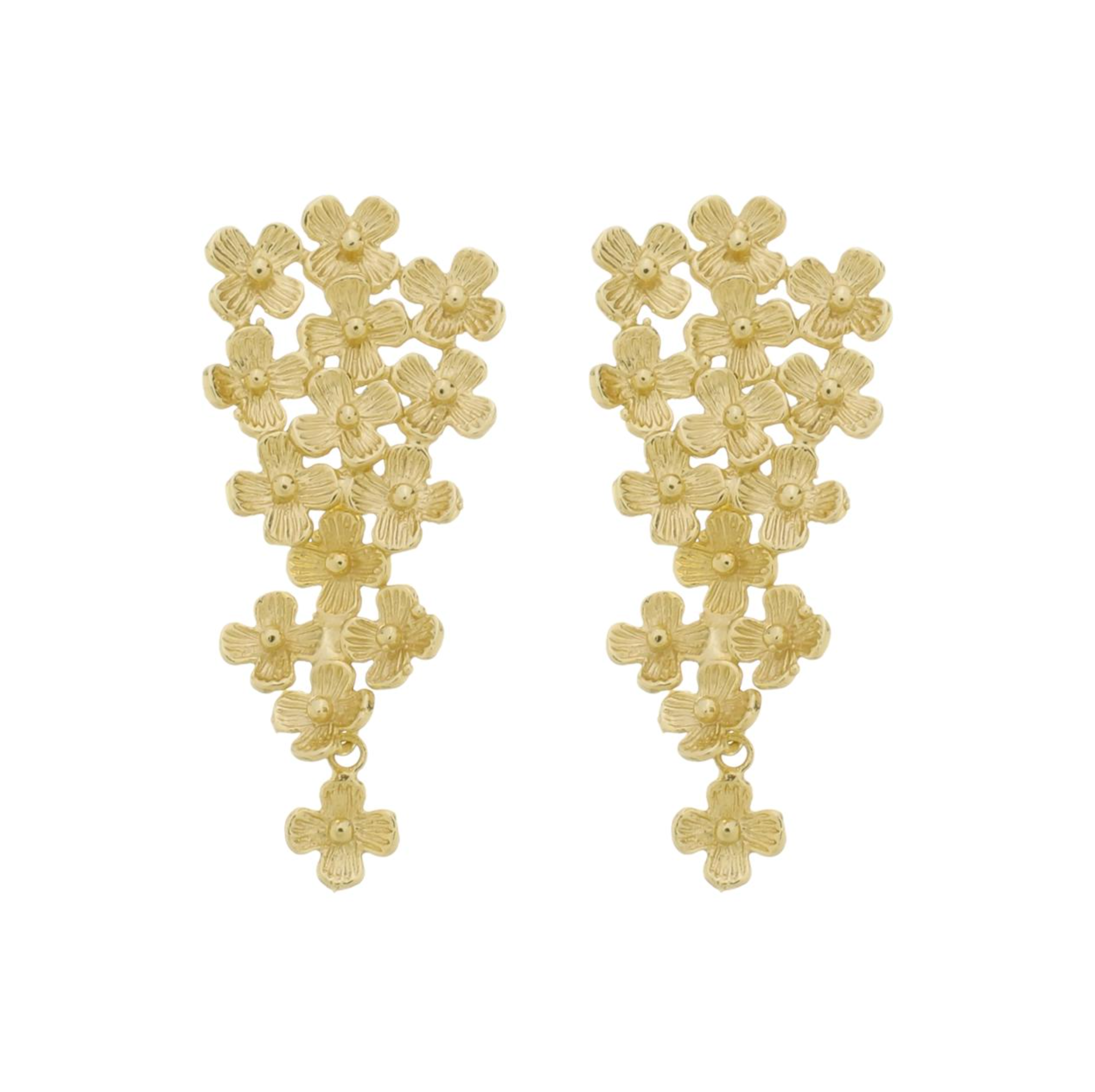 Medium Gold Plated Floral Earring