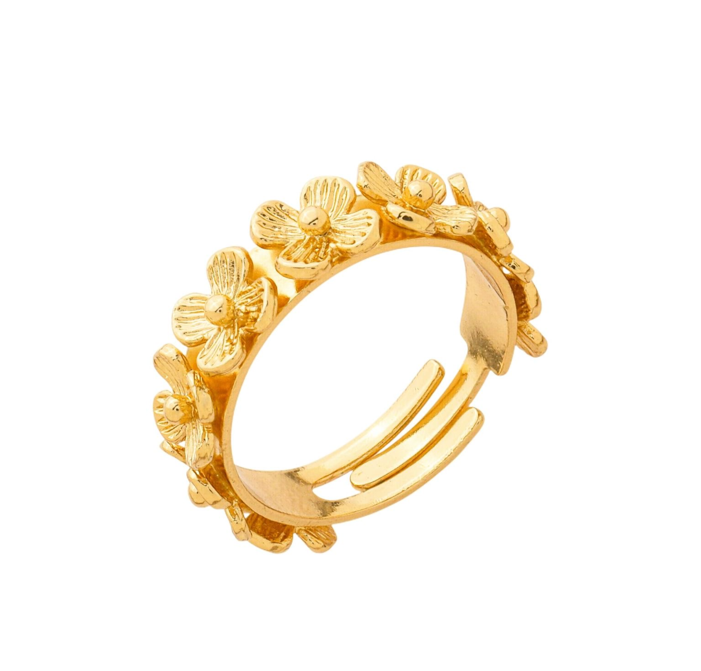 Small Gold Plated Floral Ring